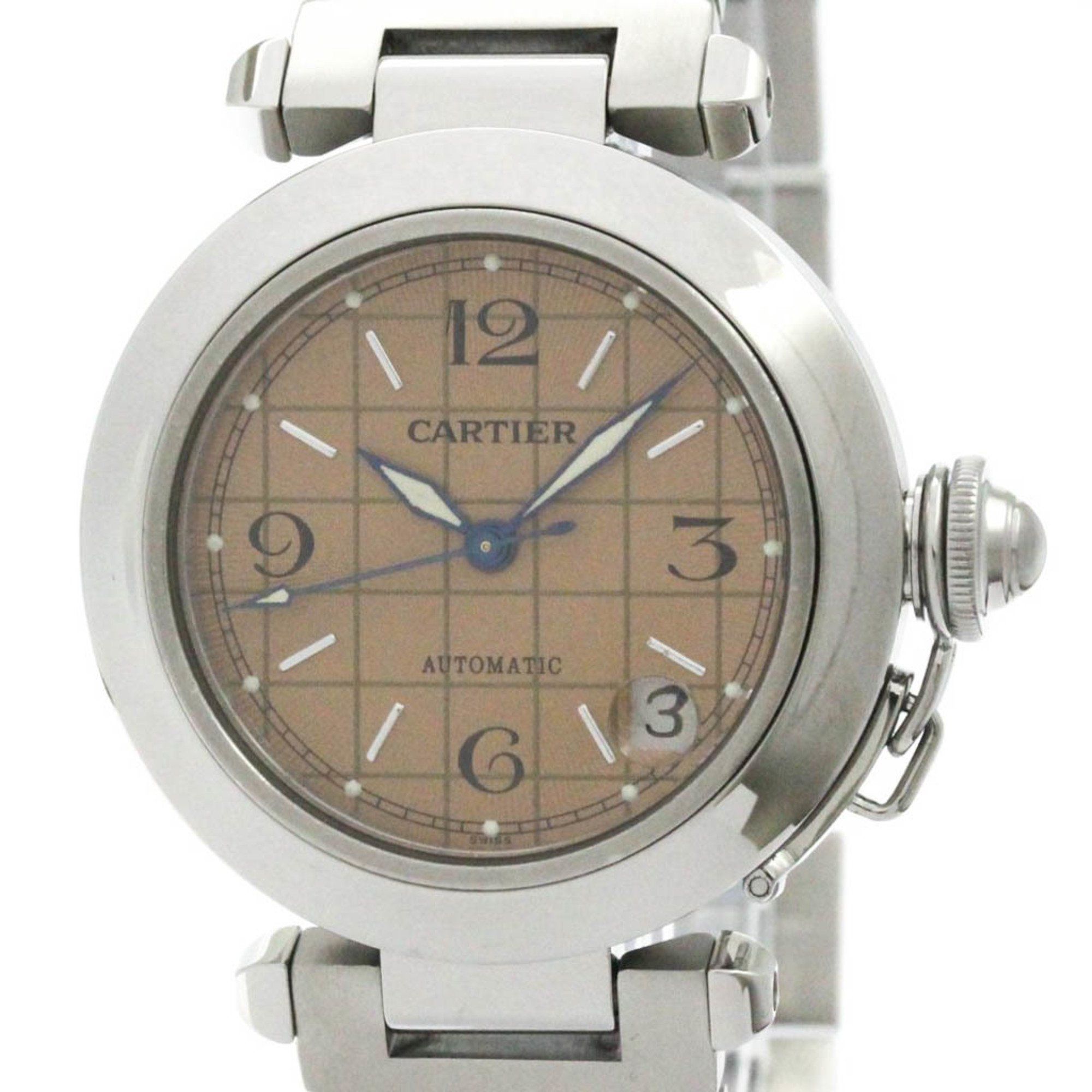 Polished CARTIER Pasha C Steel Automatic Unisex Watch W31024M7