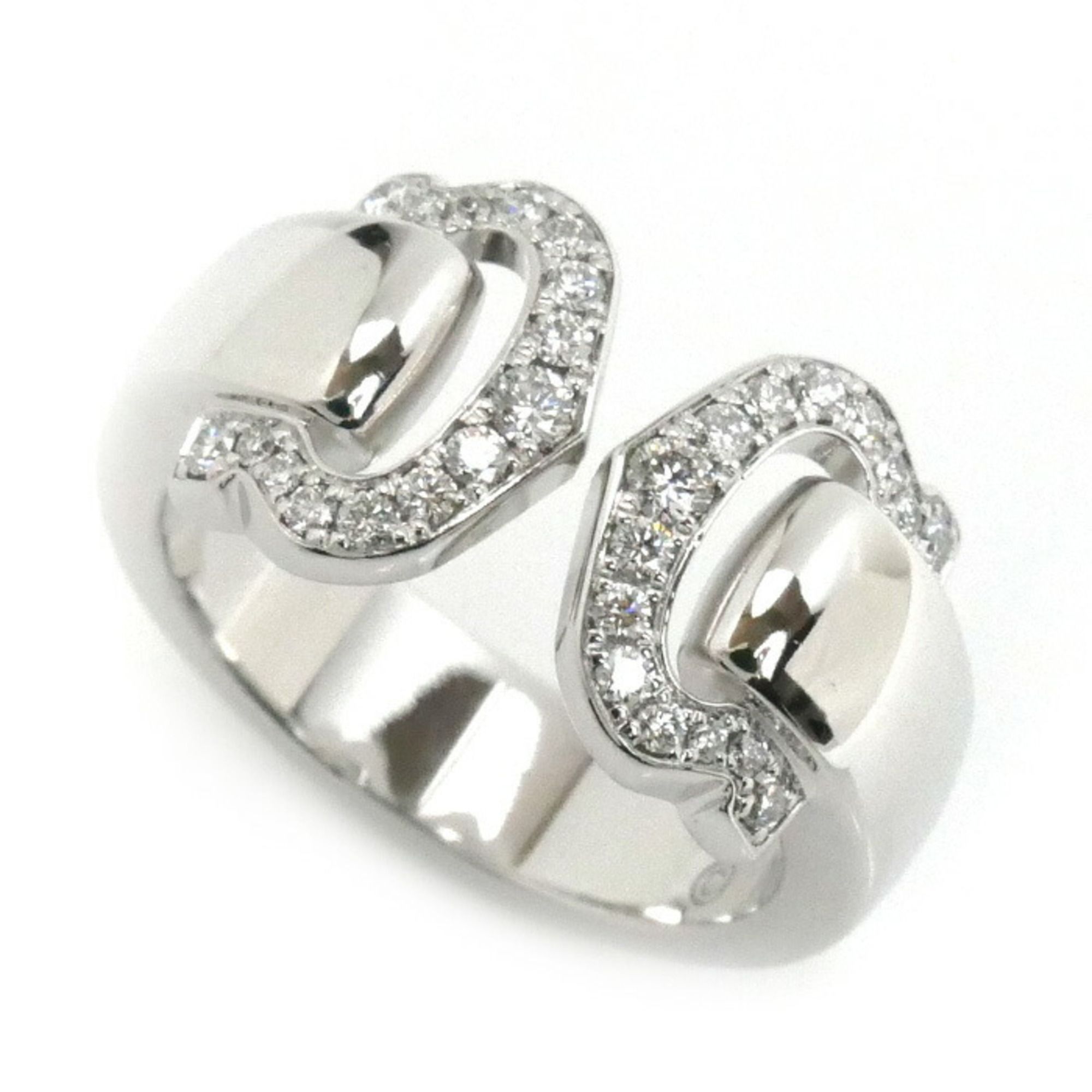 CARTIER 18KWG White Gold 2C Bouclé Diamond Ring, Diamond, Size 6.5, 46, 8.8g, Women's