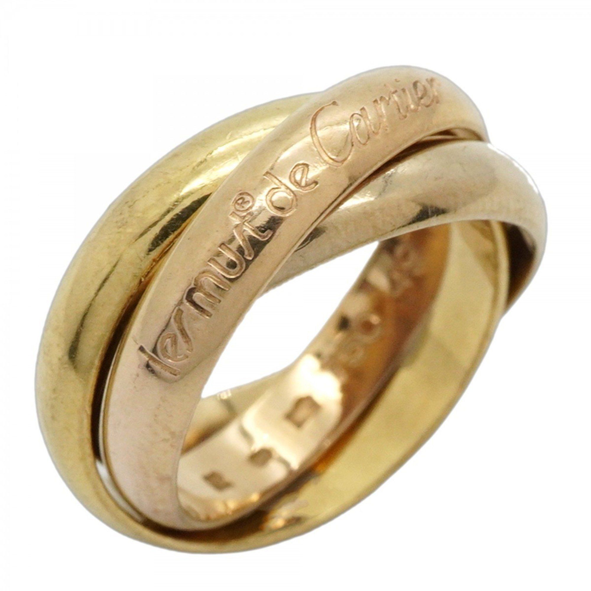 Cartier Ring Trinity 18KYG Yellow Gold 18KWG White 18KPG Pink #49 Ladies