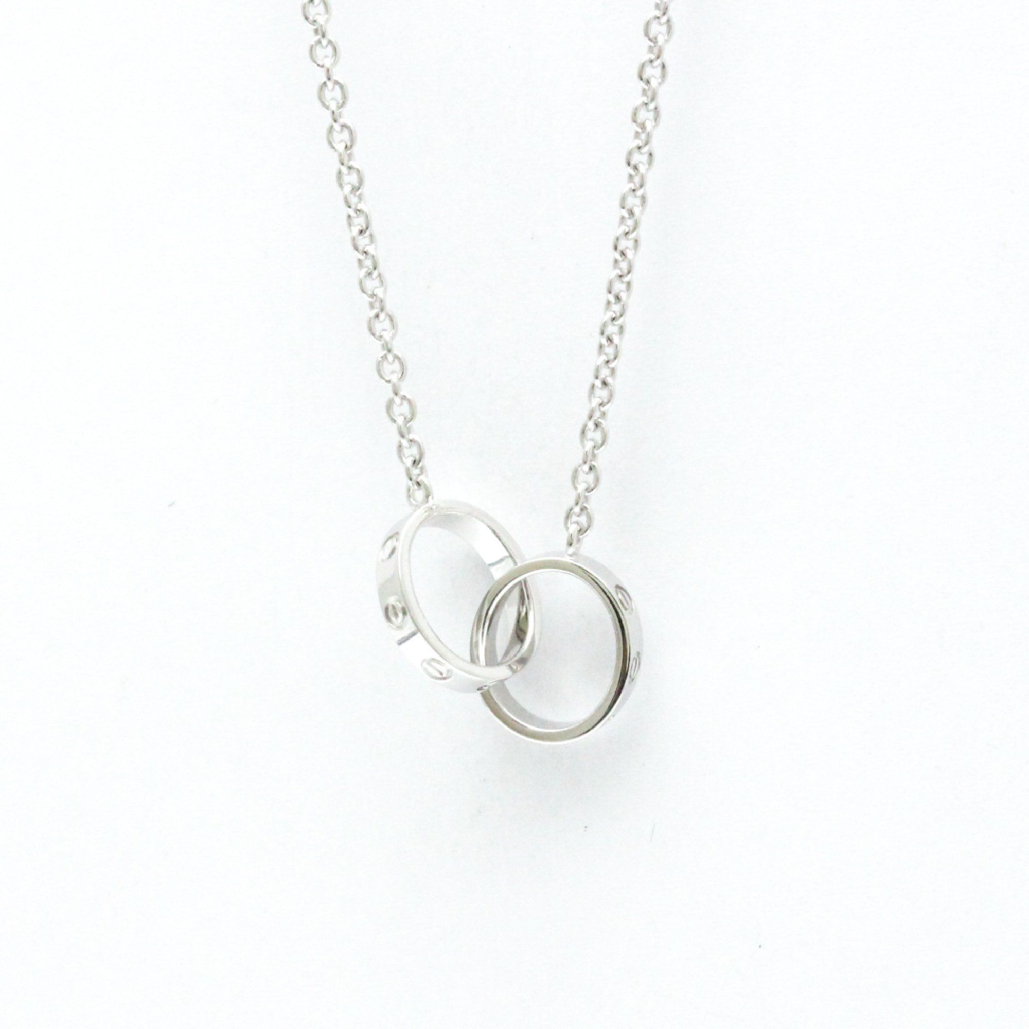 Cartier Baby Love Necklace White Gold (18K) No Stone Men,Women Fashion Pendant Necklace (Silver)