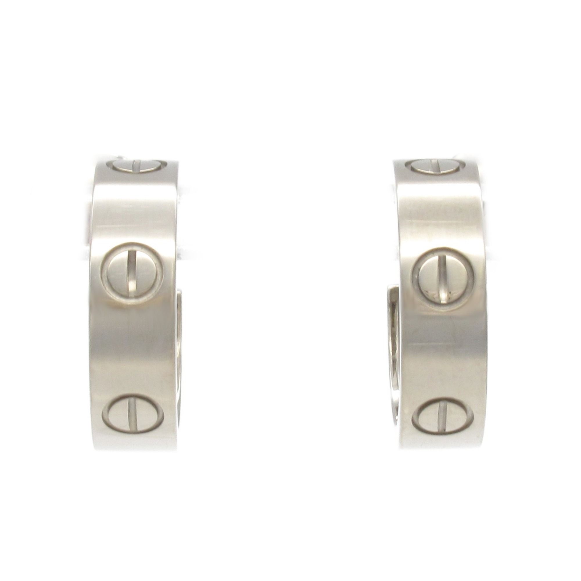 Cartier Love Earrings, 18KWG (White Gold), Women's, Silver