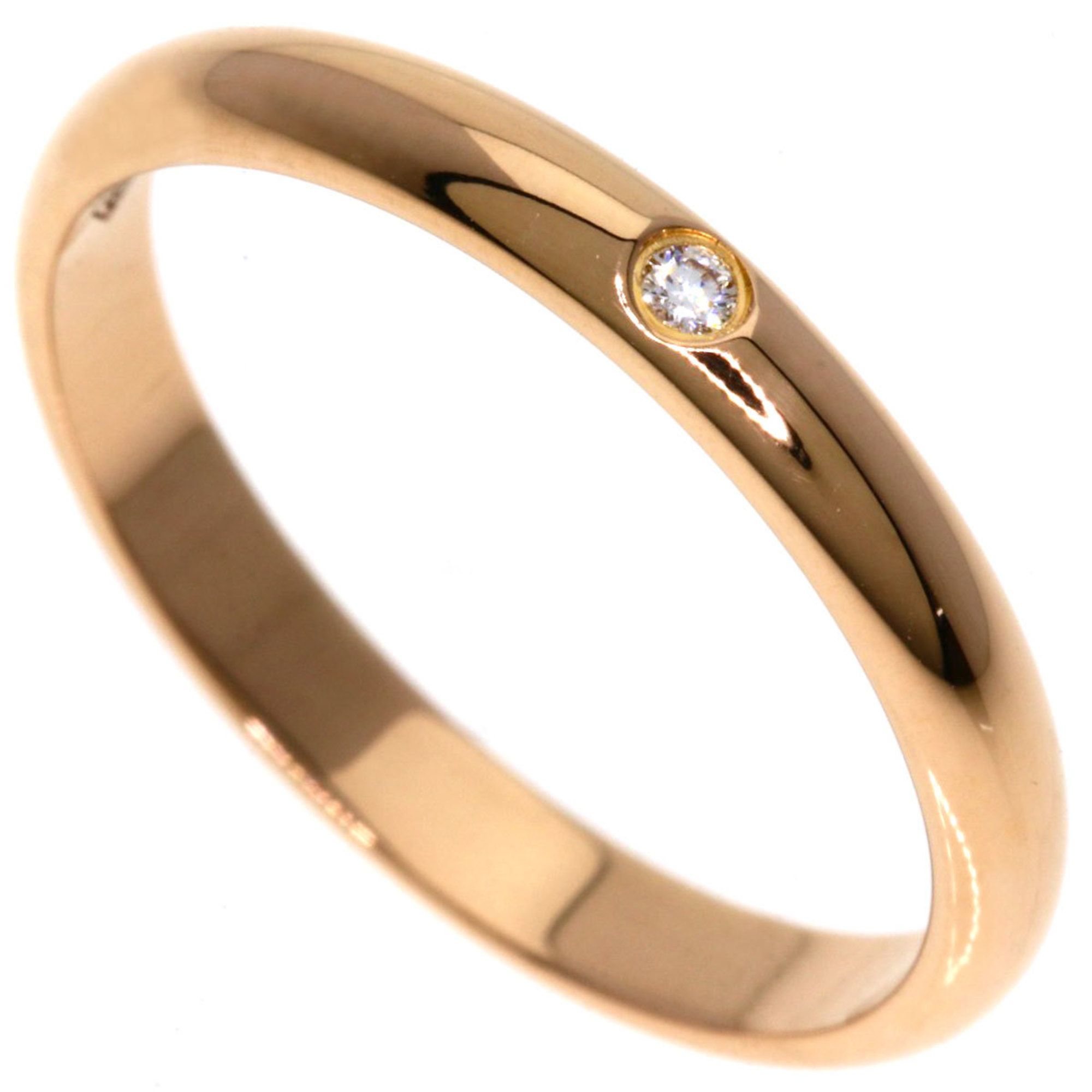 Cartier 1P Diamond #51 Ring 18K Pink Gold Women's CARTIER
