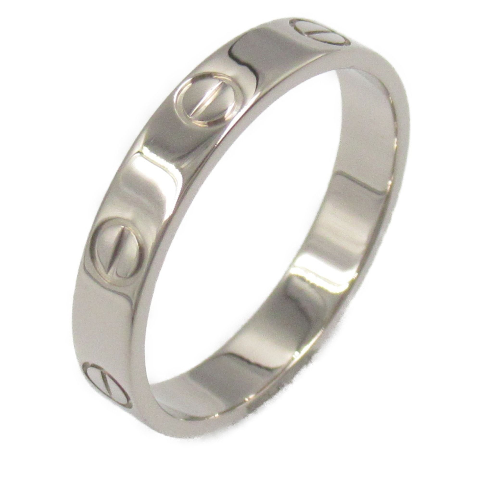 CARTIER Mini Love Ring, 18KWG (White Gold), Women's, Silver