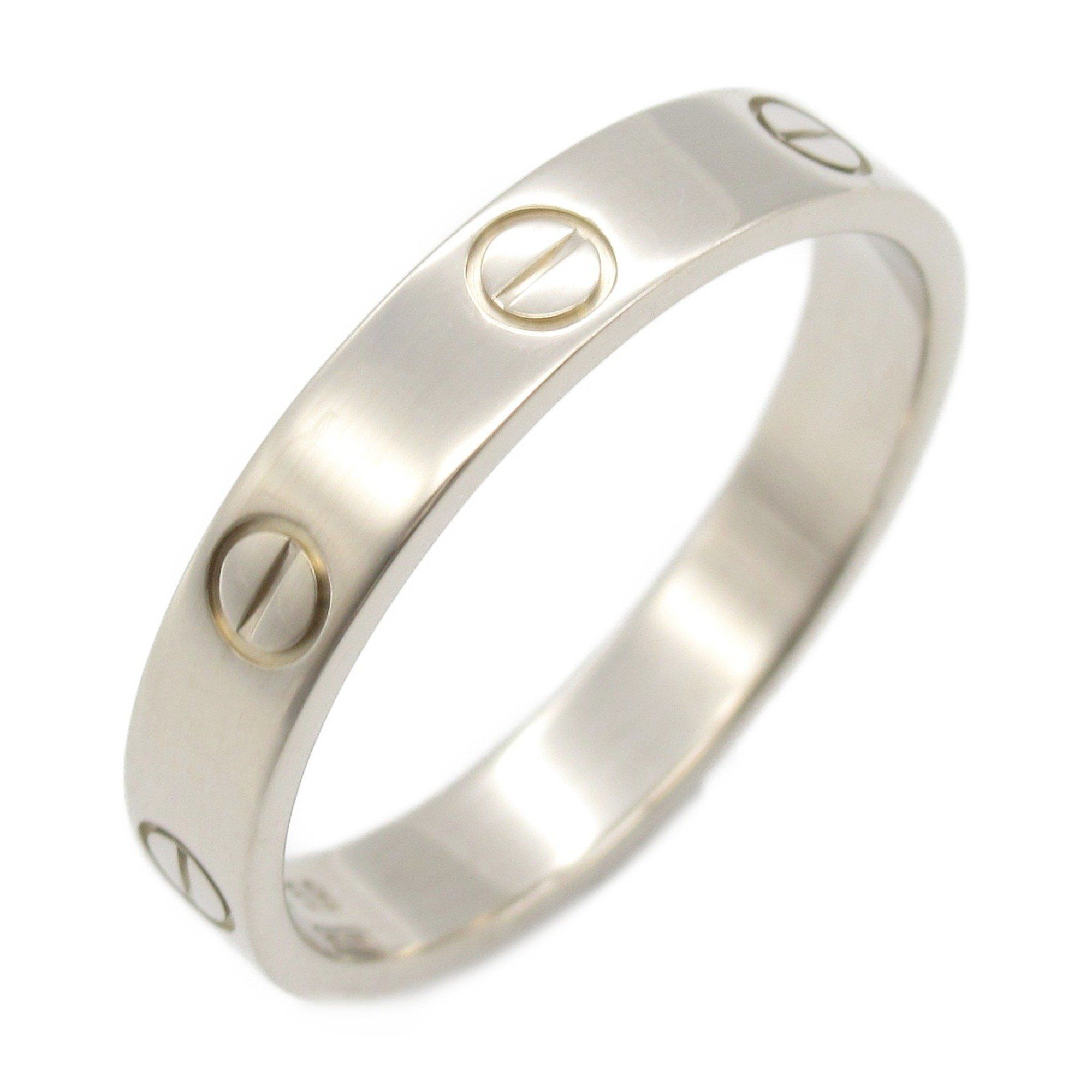 Cartier Mini Love Ring, 18K White Gold, Men's, Women's, Silver