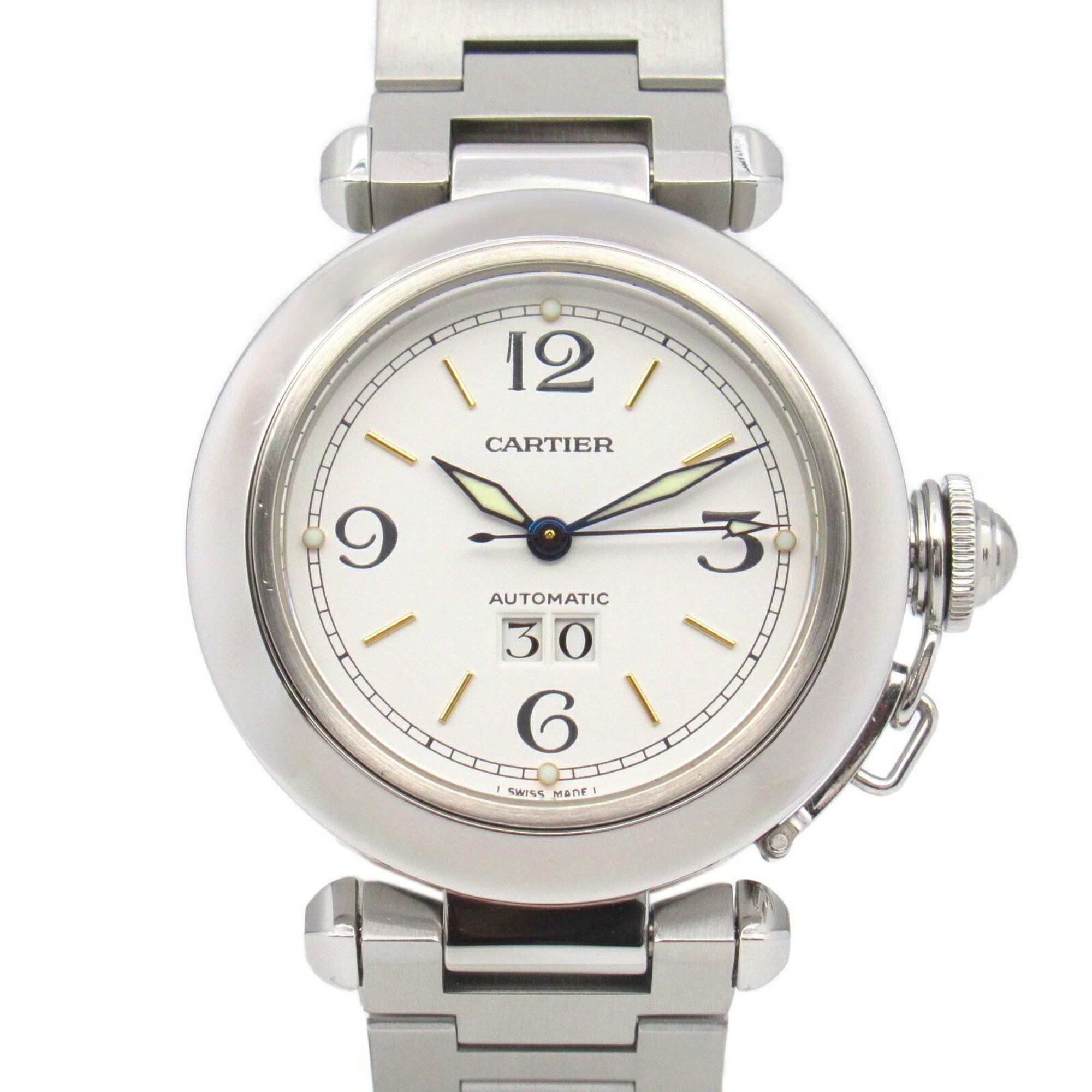 Cartier Pasha C Big Date Watch Stainless Steel Boys White W31044M7