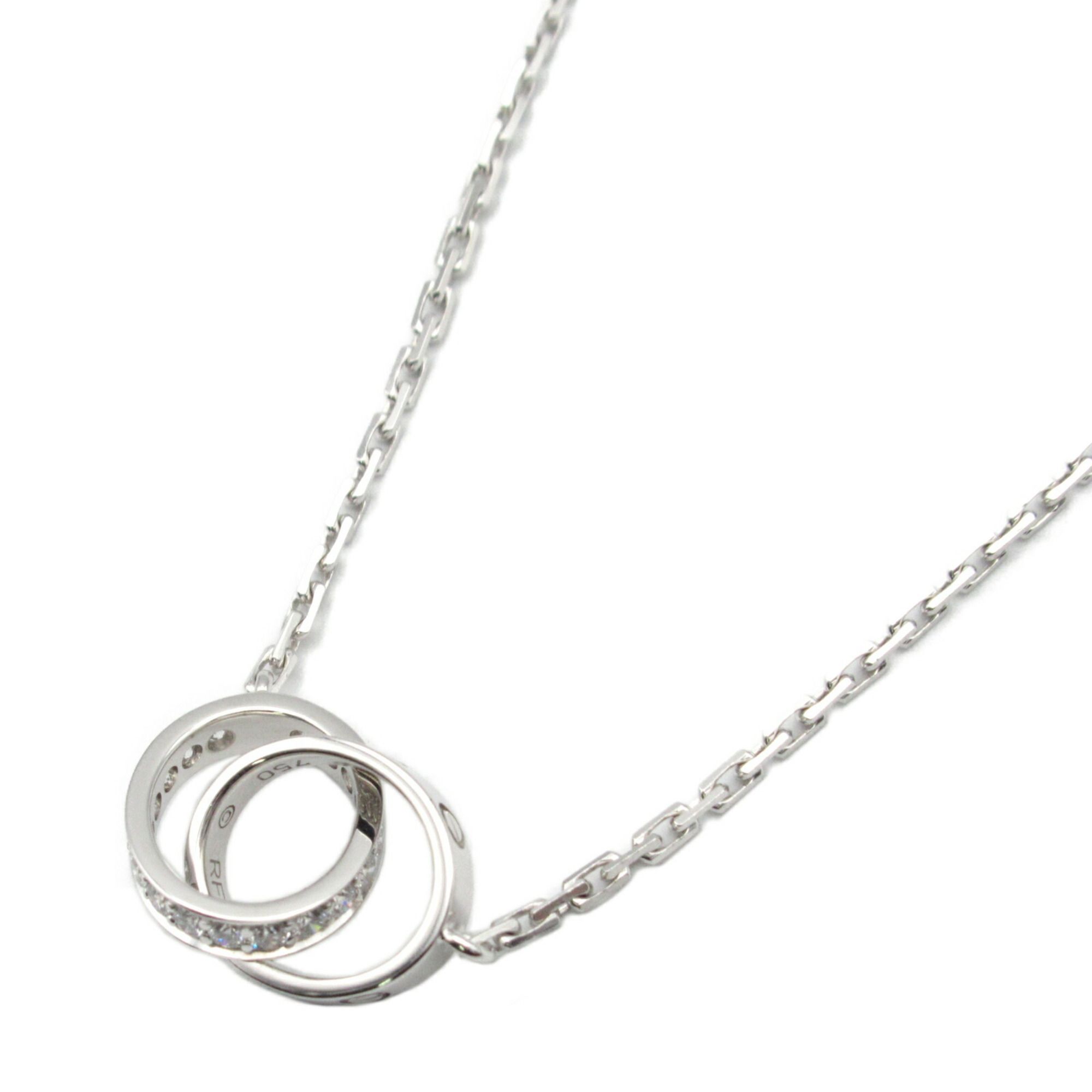 CARTIER Baby Love Necklace, 18KWG (White Gold), Diamond, Women's, Clear