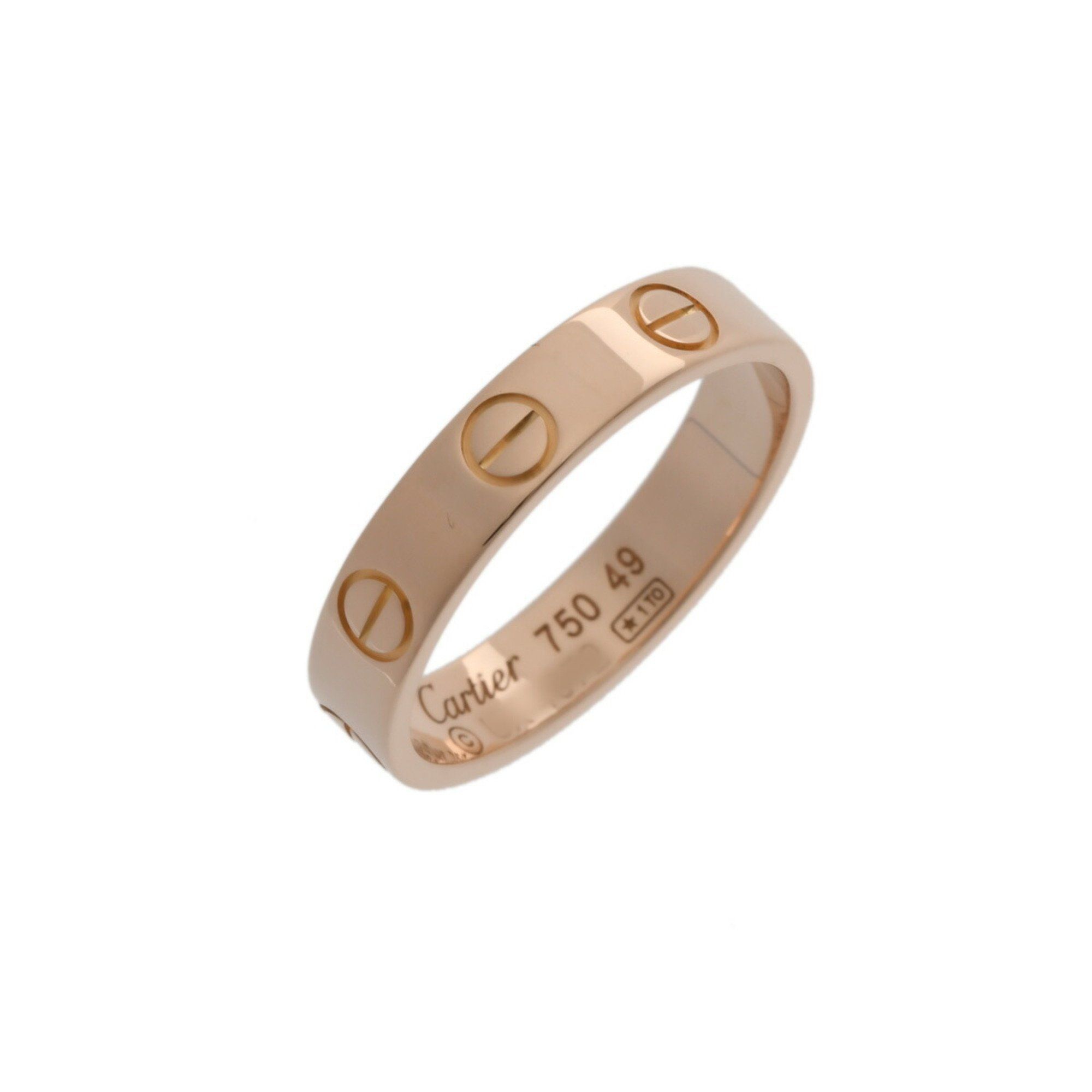 CARTIER Cartier Mini Love Ring #49 Size 9 Women's 18K Pink Gold PG