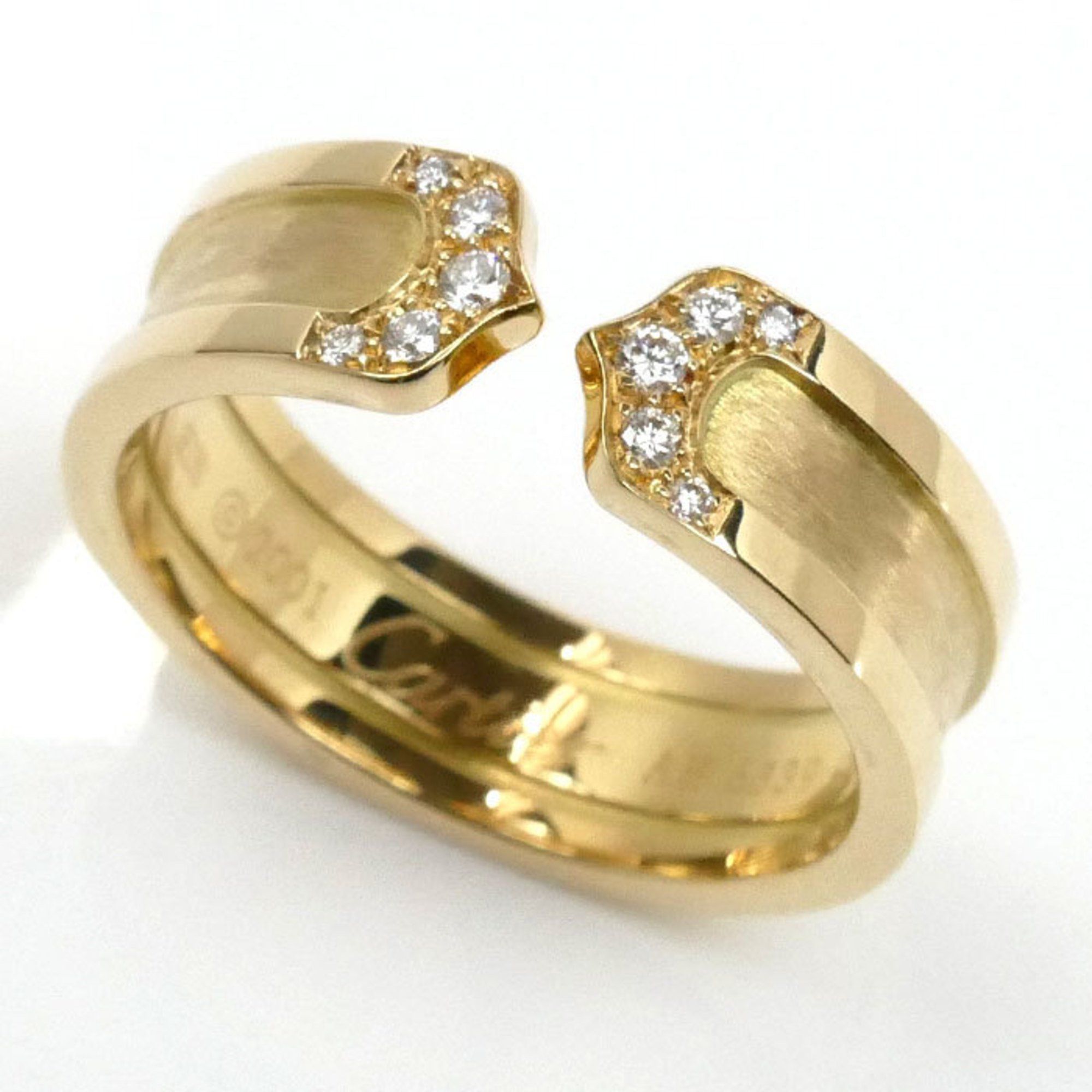 CARTIER 18KYG Yellow Gold C2 Diamond Ring, Diamond, Size 18, 58, 8.4g, Women's