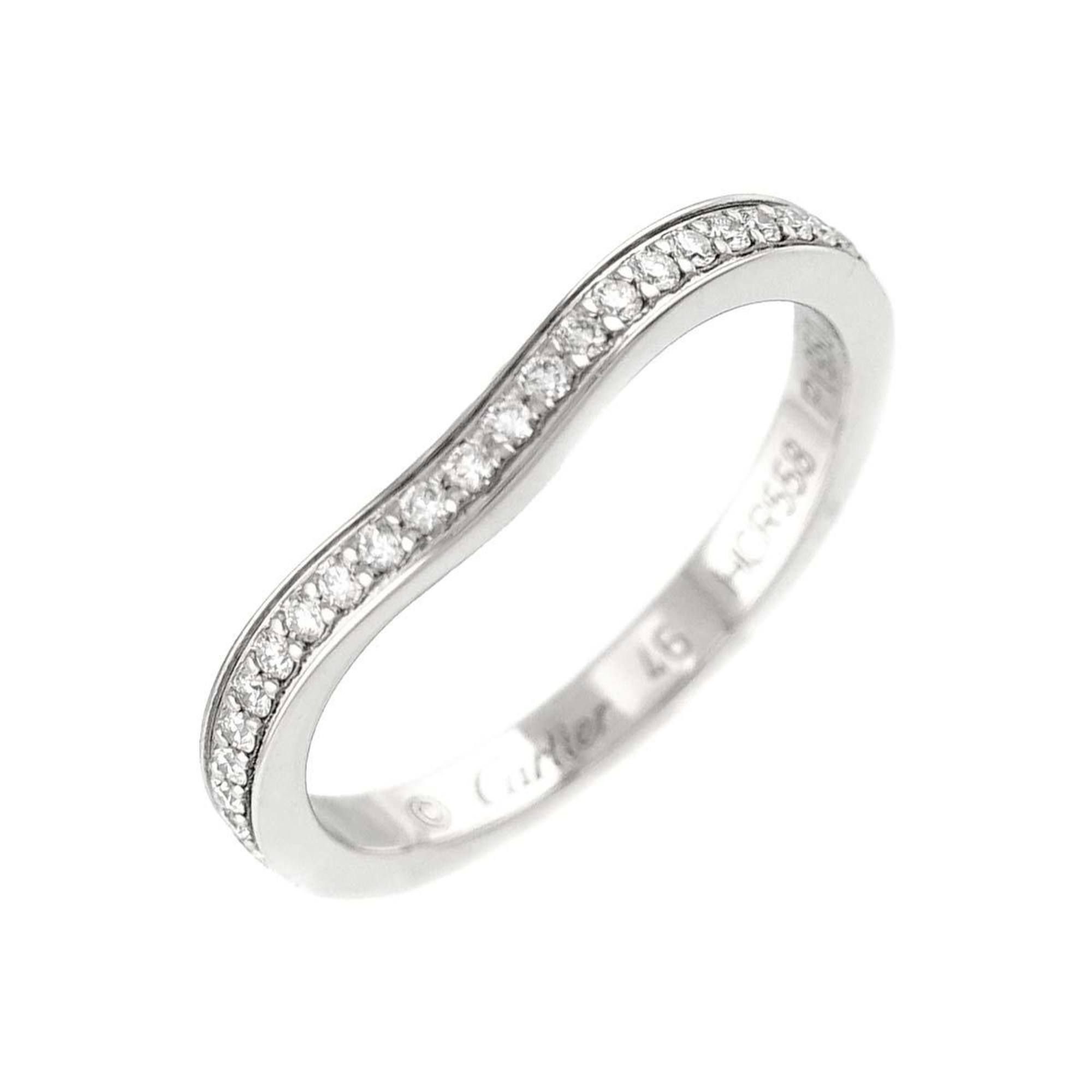 Cartier Ballerina Curve #46 Ring Half Diamond Pt Platinum Ballerine