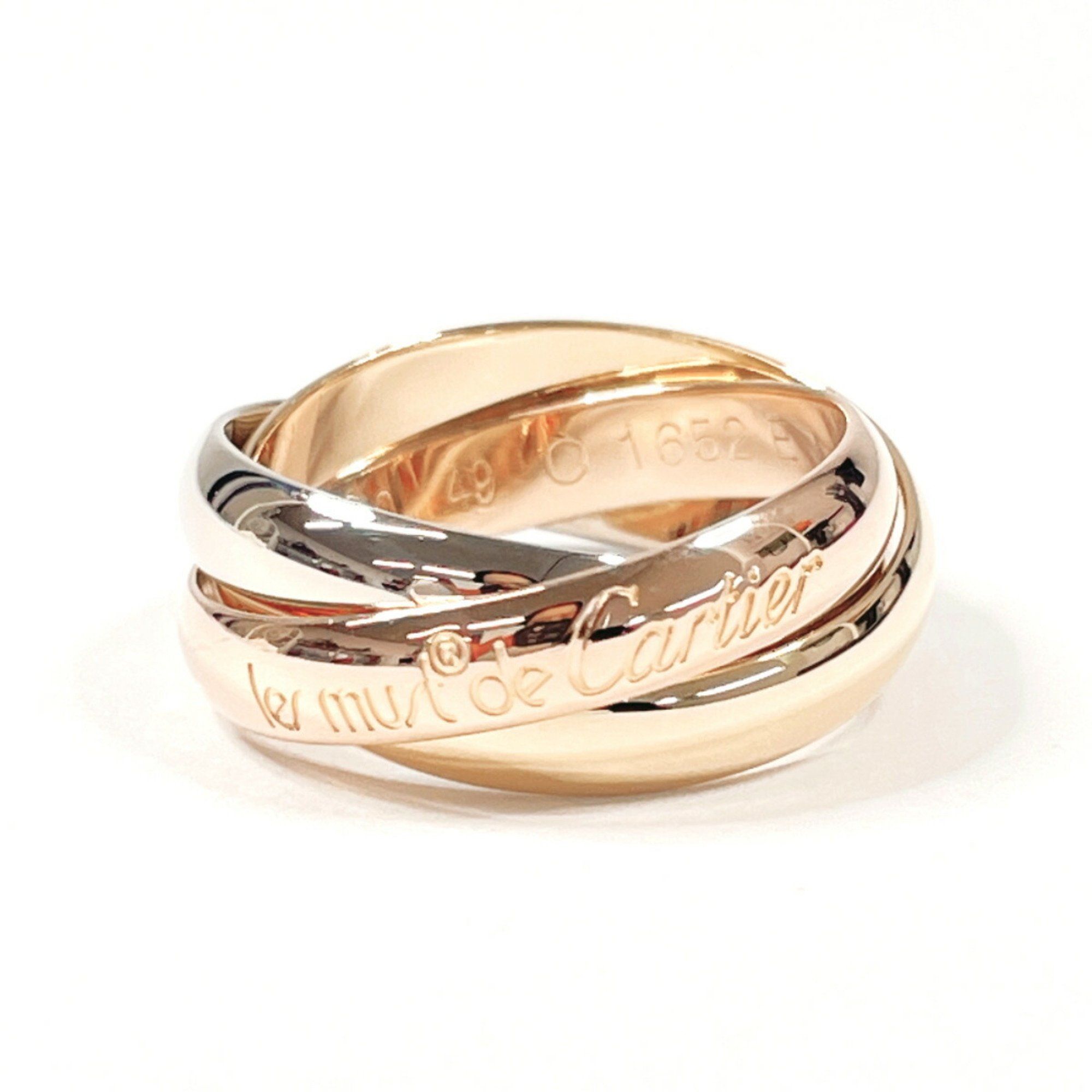 CARTIER Trinity Ring MM K18 Yellow Gold/K18 White Gold 9 1652 Engraved Women's F5038024