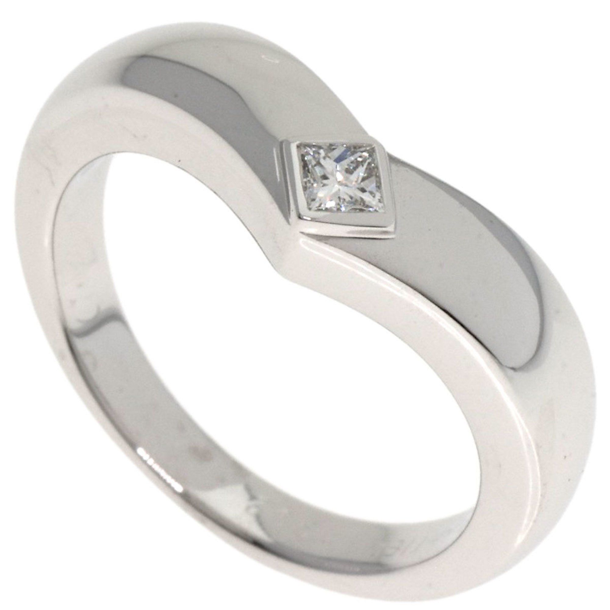 Cartier Triandre Diamond #52 Ring 18K White Gold Women's CARTIER