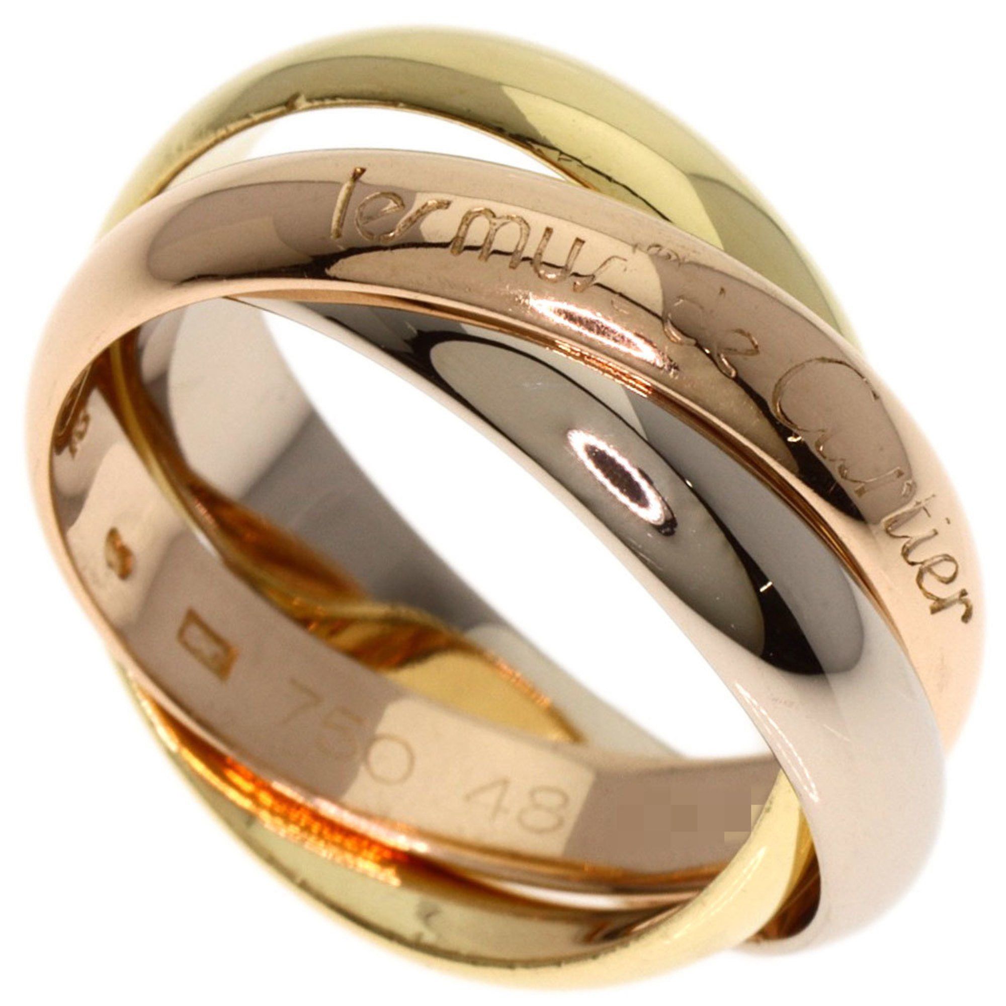 Cartier Trinity #48 Ring 18K Yellow Gold K18PG K18WG Women's CARTIER