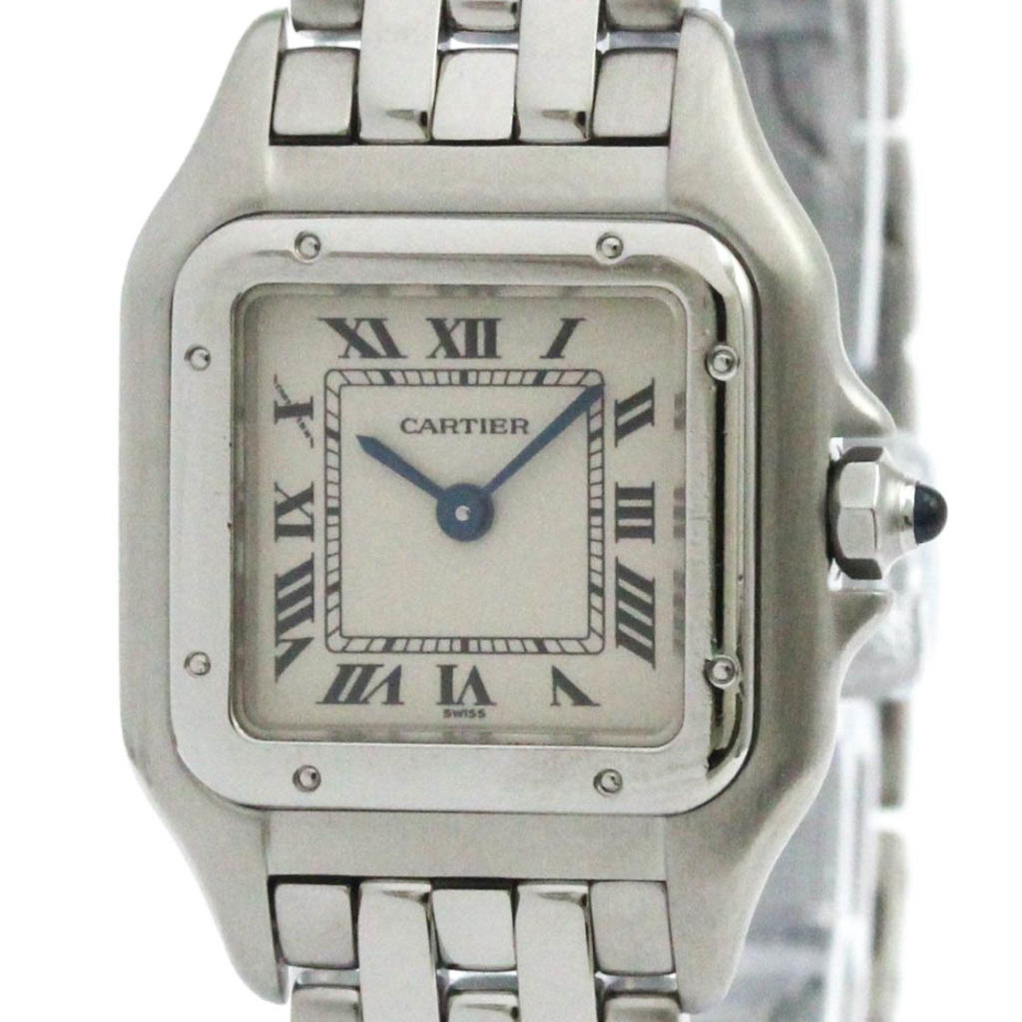 Polished CARTIER Panthere Stainless Steel Quartz Ladies Watch W25033P5