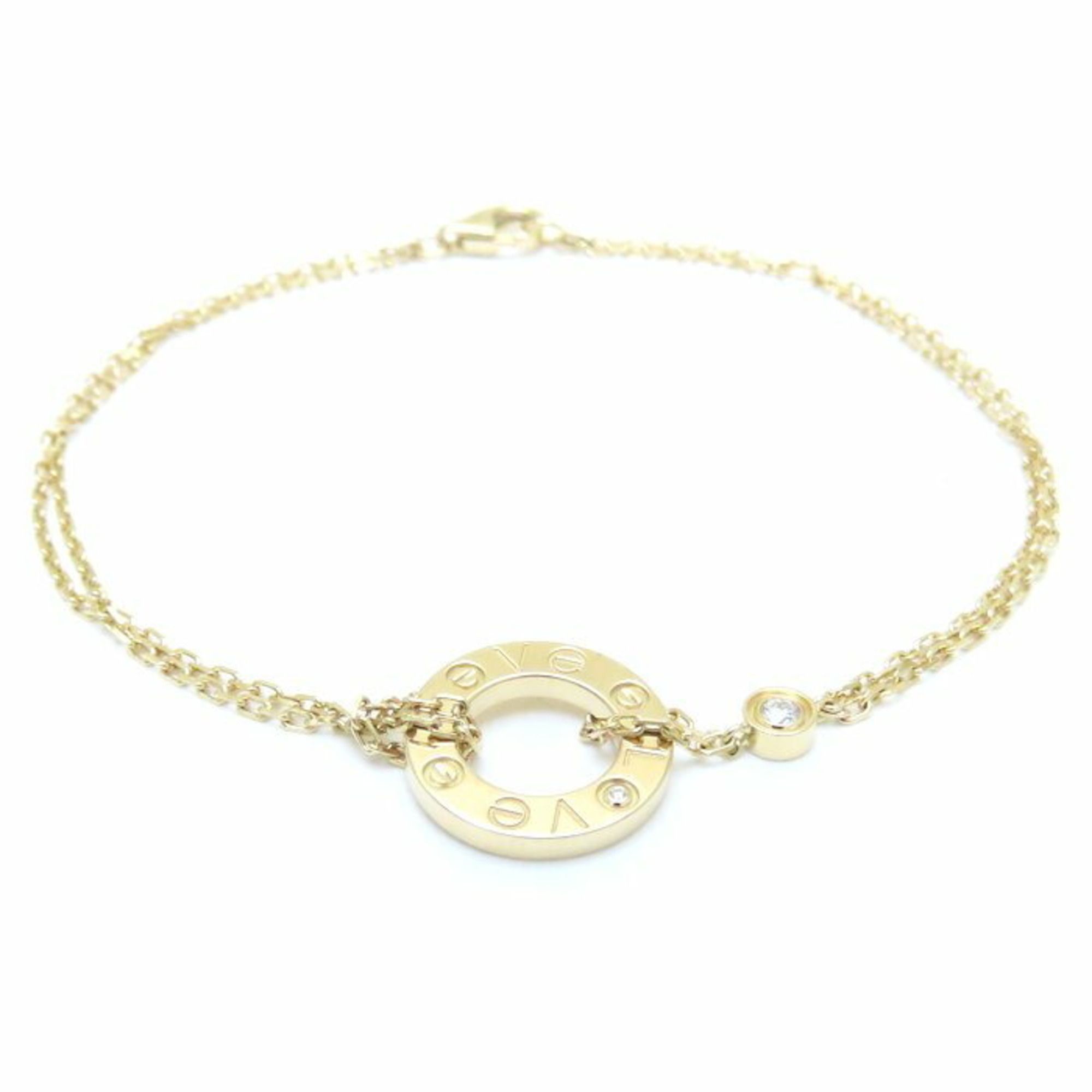 CARTIER Love Circle Bracelet 2P Diamond K18YG Yellow Gold 293592