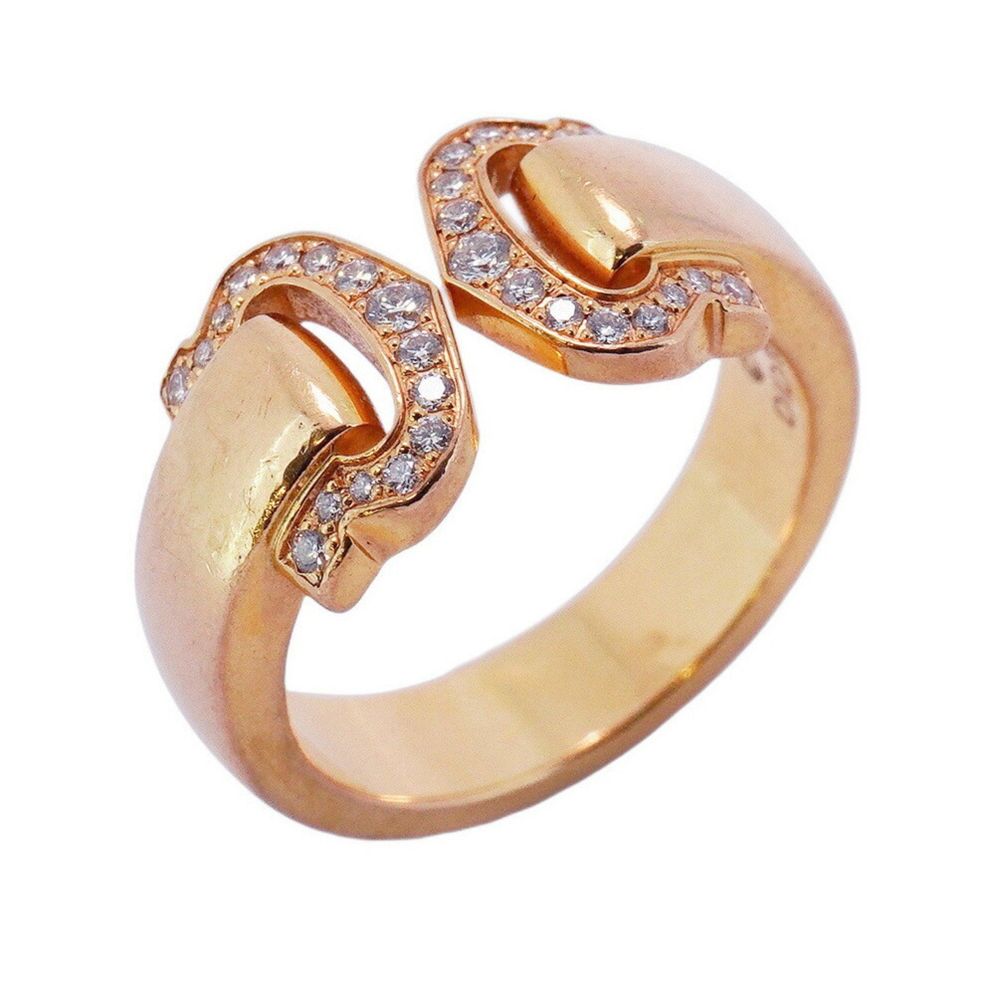 Cartier Ring 2C Bouclé 18KPG Pink Gold Diamond #53 Ladies