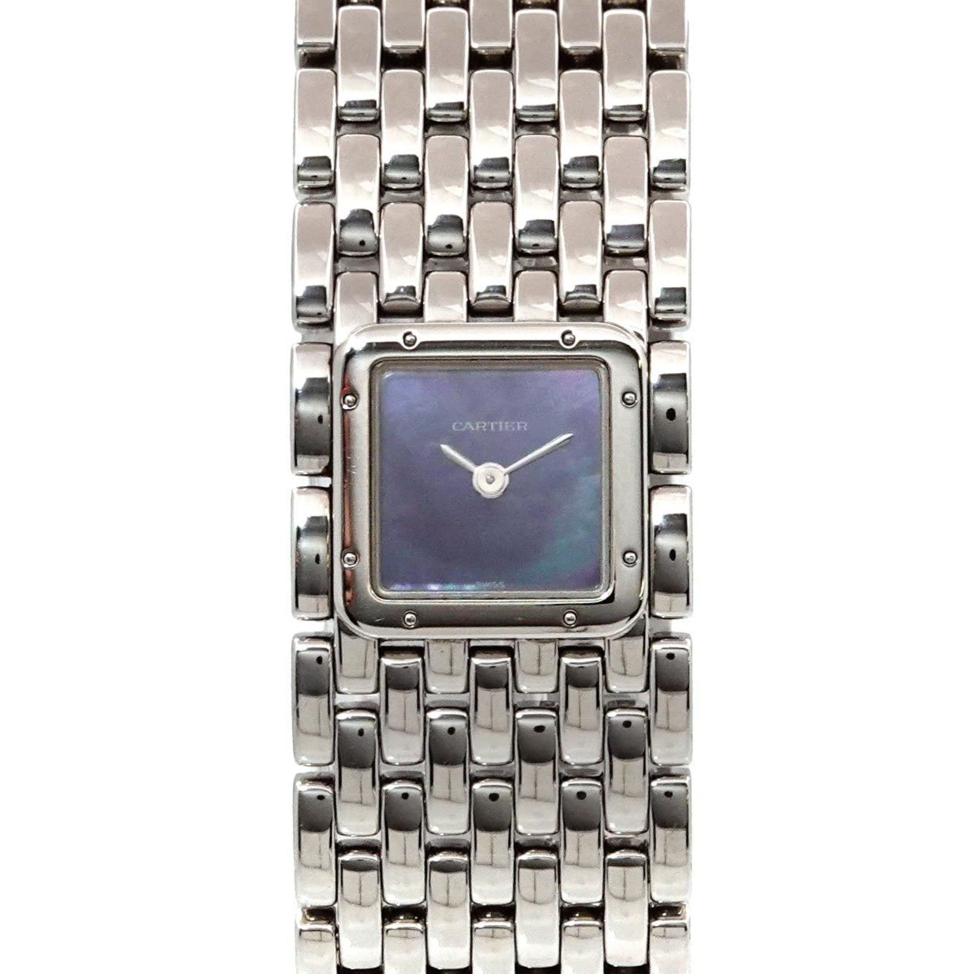 Cartier Panthere Ruban W61002T9 Women's Watch Blue Shell Quartz