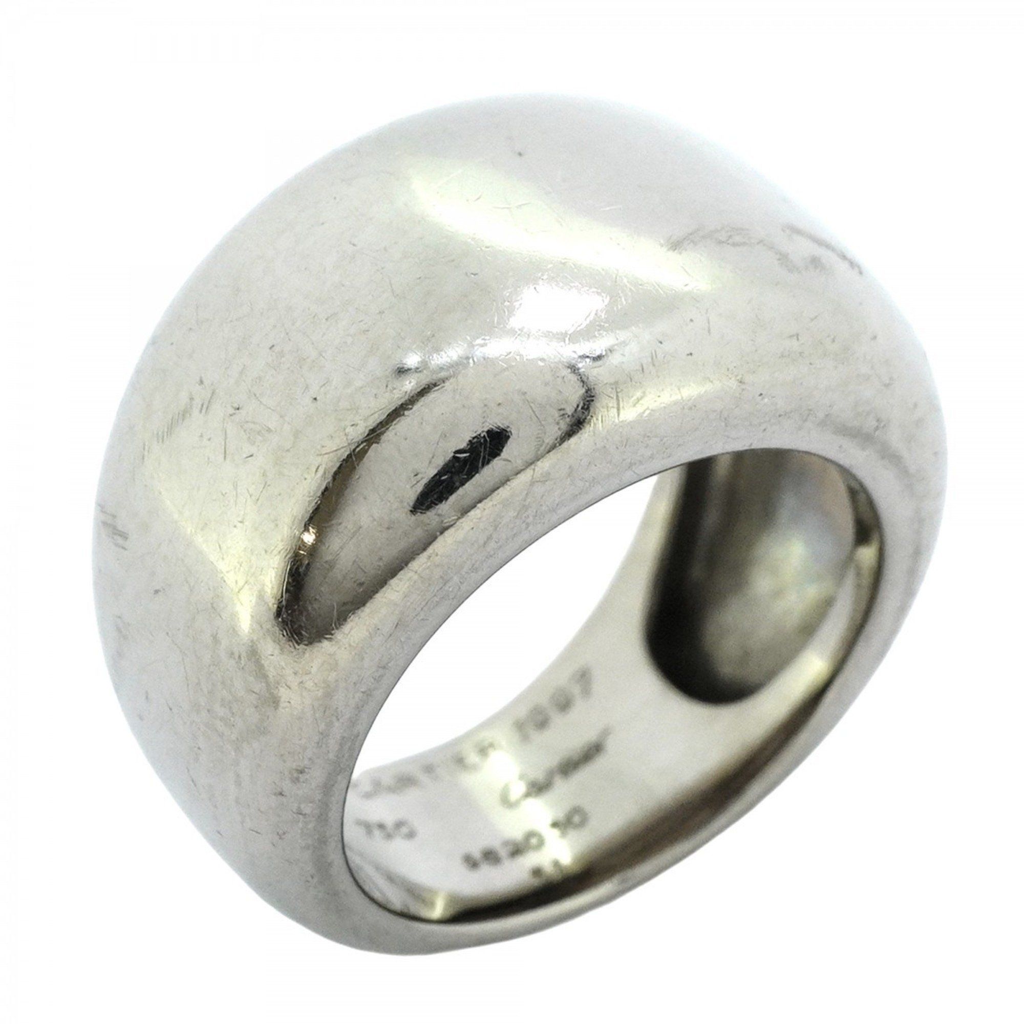 Cartier Ring Nouvelle Vague 18KWG White Gold #51 Men's Women's