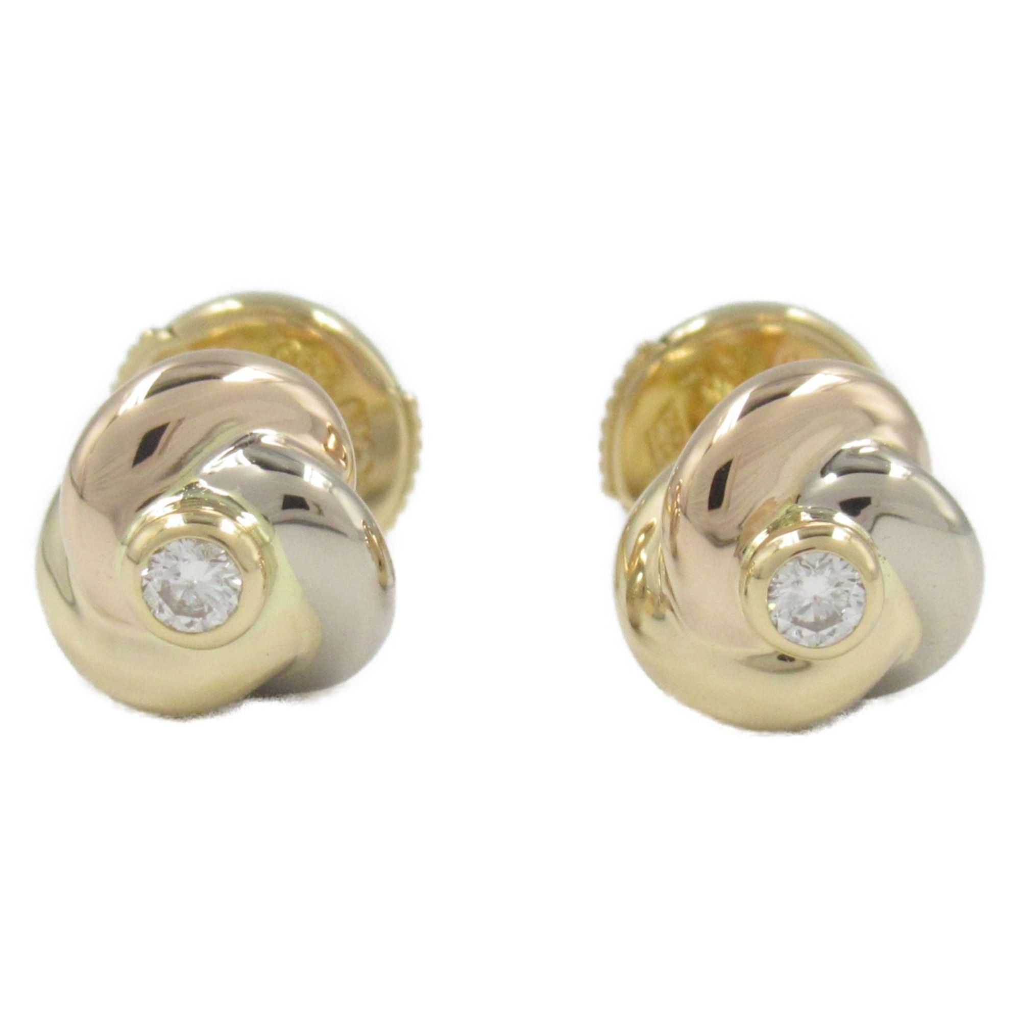 CARTIER Baby Trinity Diamond Earrings, 18K (yellow gold), 18KWG (white 18KPG (pink diamond, ladies,