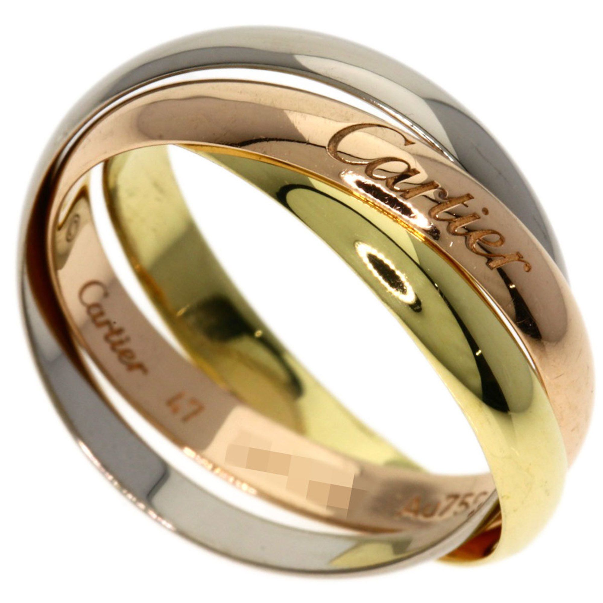 Cartier Trinity SM #47 Current Model Ring 18K Yellow Gold 18KPG 18KWG Women's CARTIER
