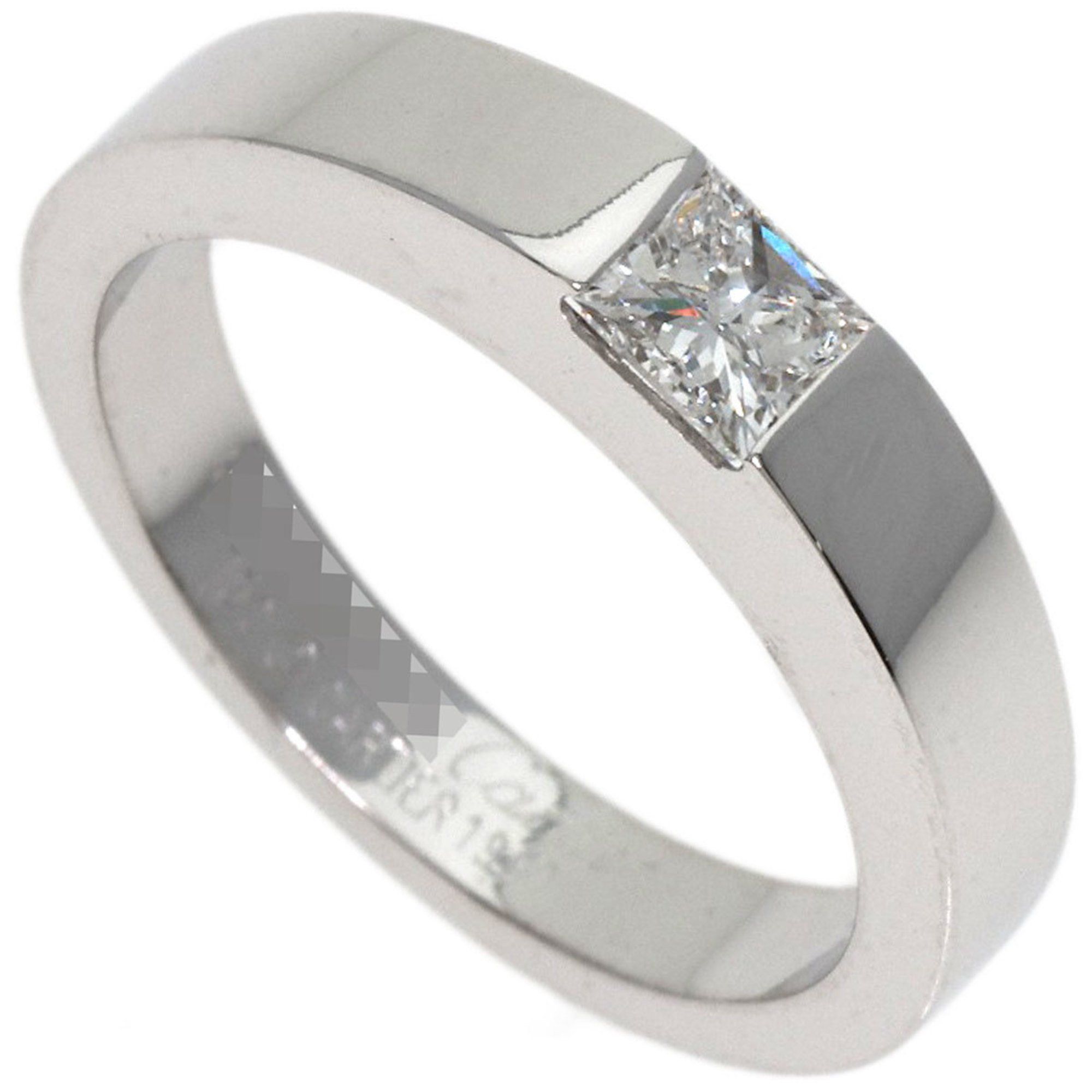 Cartier Date with Diamond #48 Ring, K18 White Gold, Women's, CARTIER