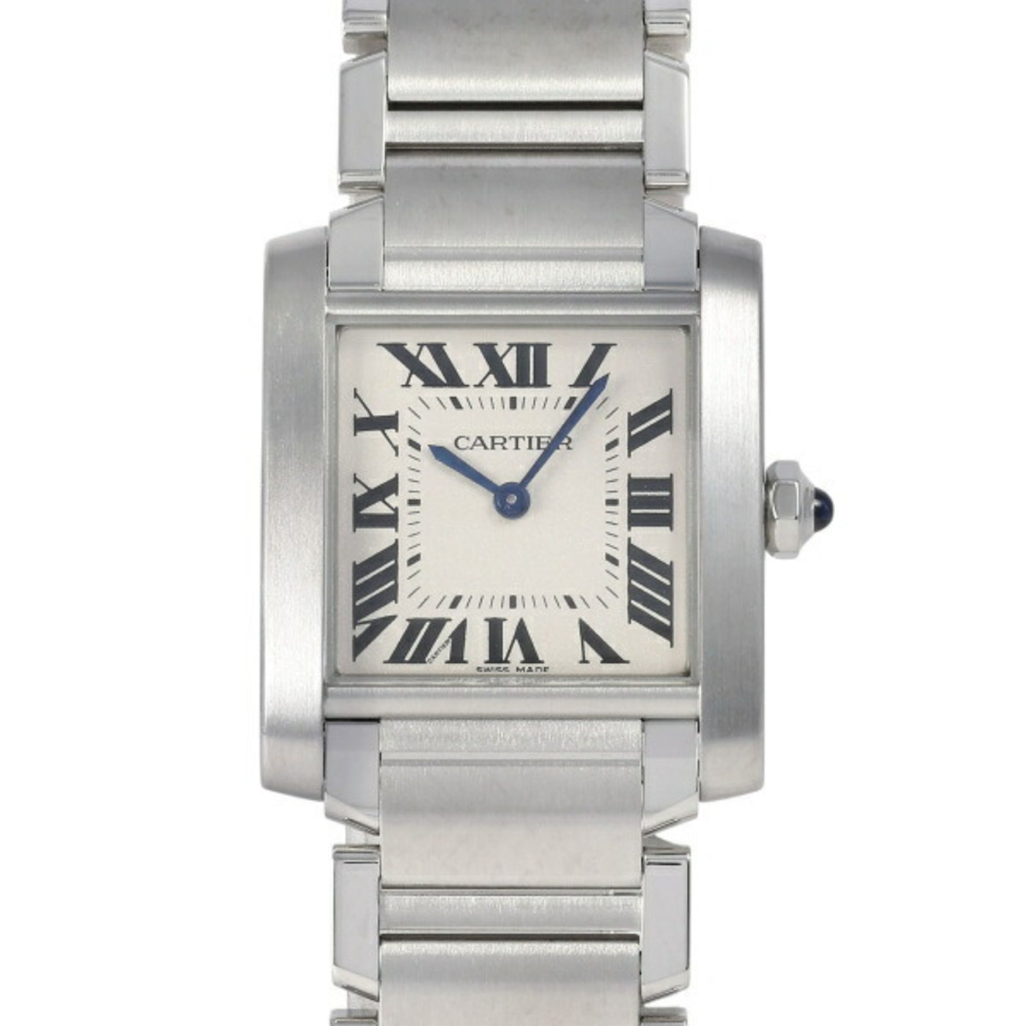 Cartier Tank Francaise MM WSTA0005 Silver Dial Men's Watch __