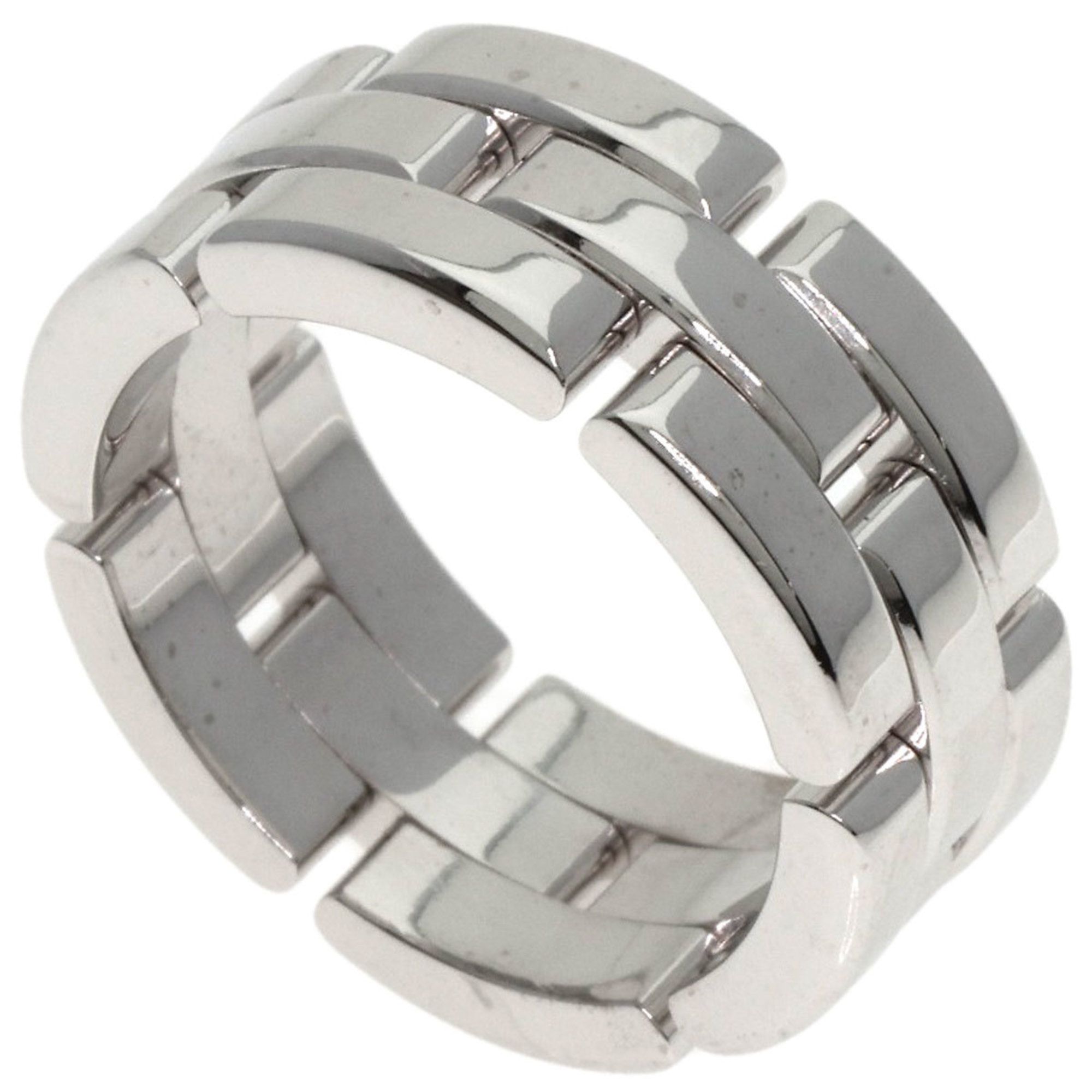 Cartier Panthere 3 Row #53 Ring 18K White Gold Women's CARTIER