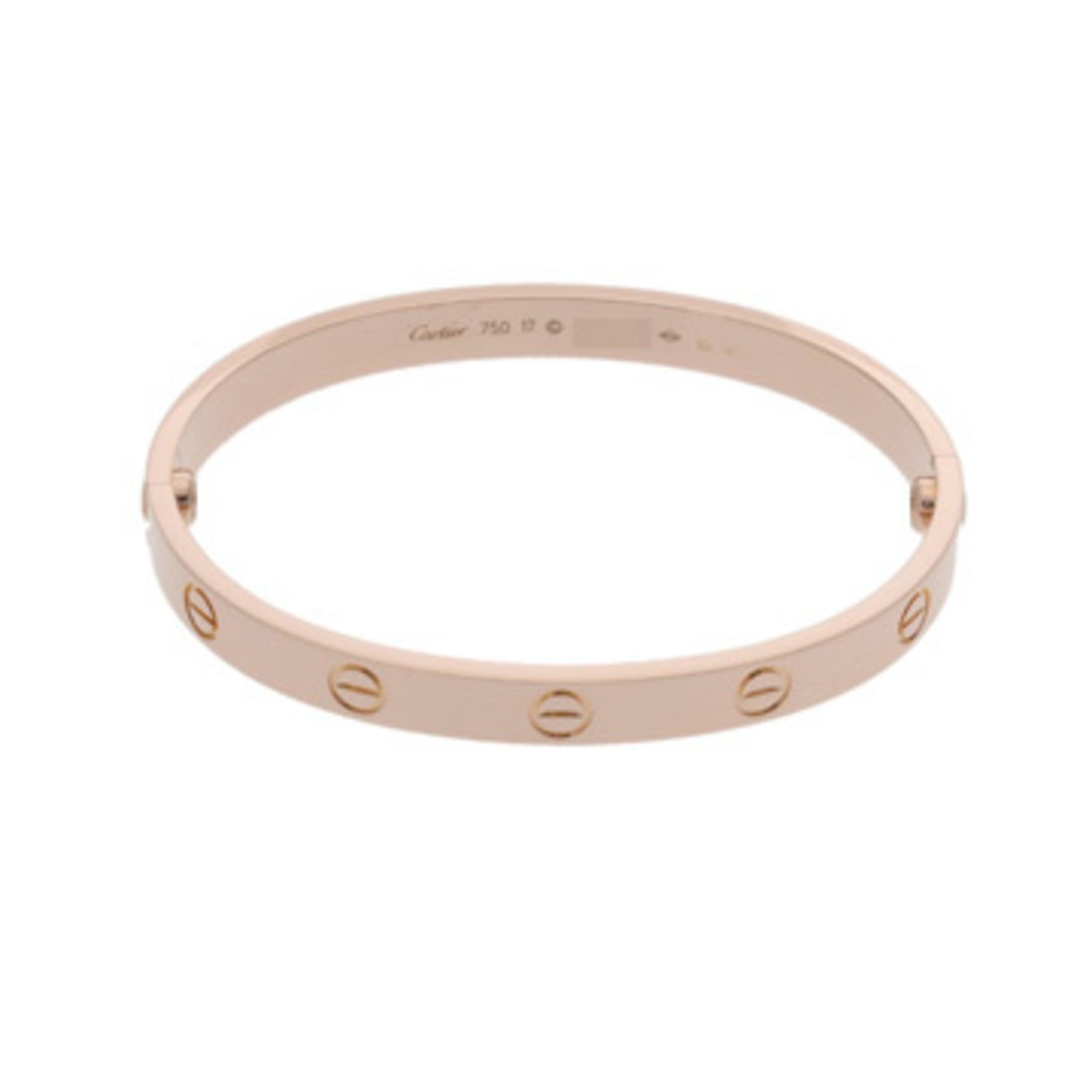 CARTIER Love Bracelet New Model #17 Women's 18K Pink Gold PG