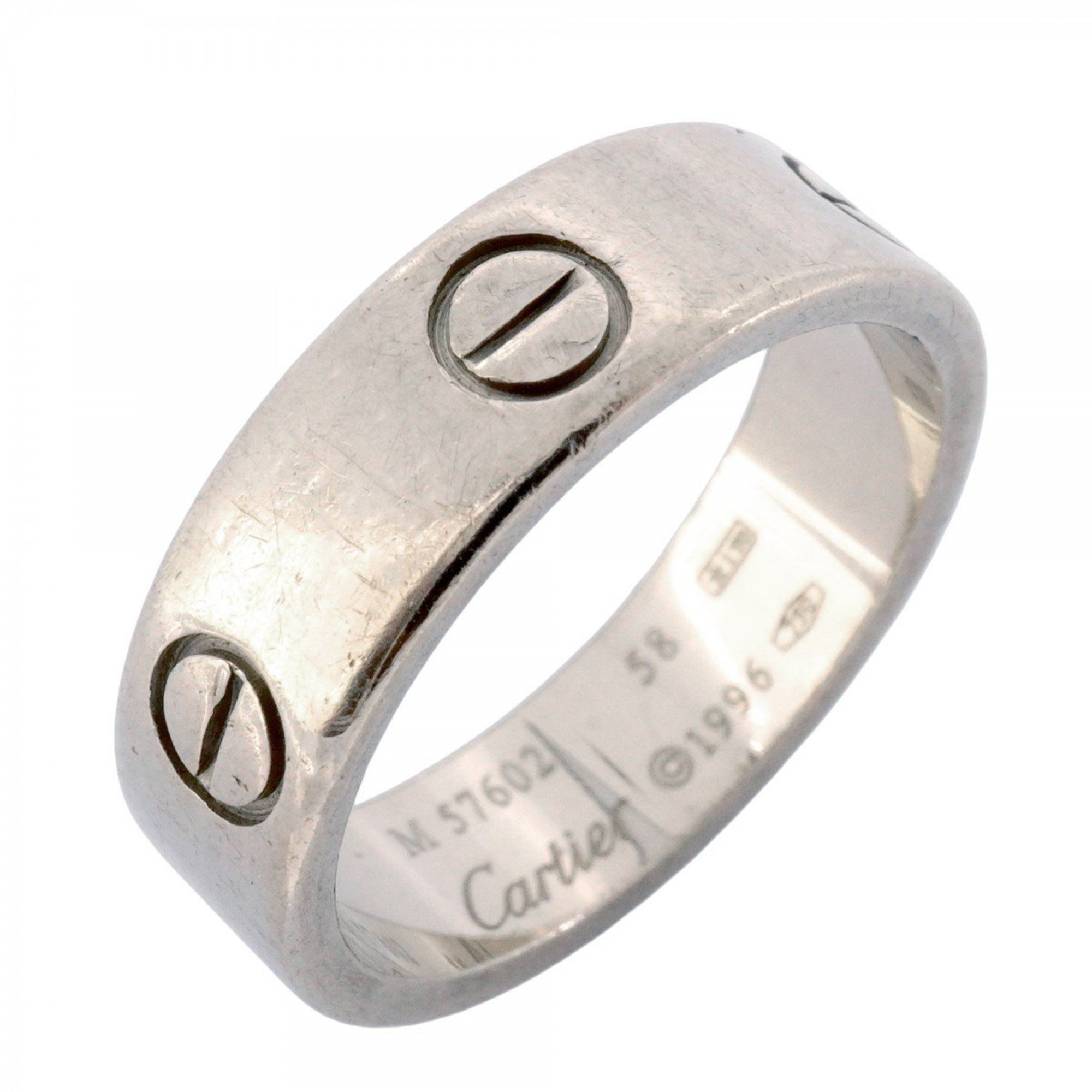 Cartier Ring Love 18KWG White Gold #58 Ladies