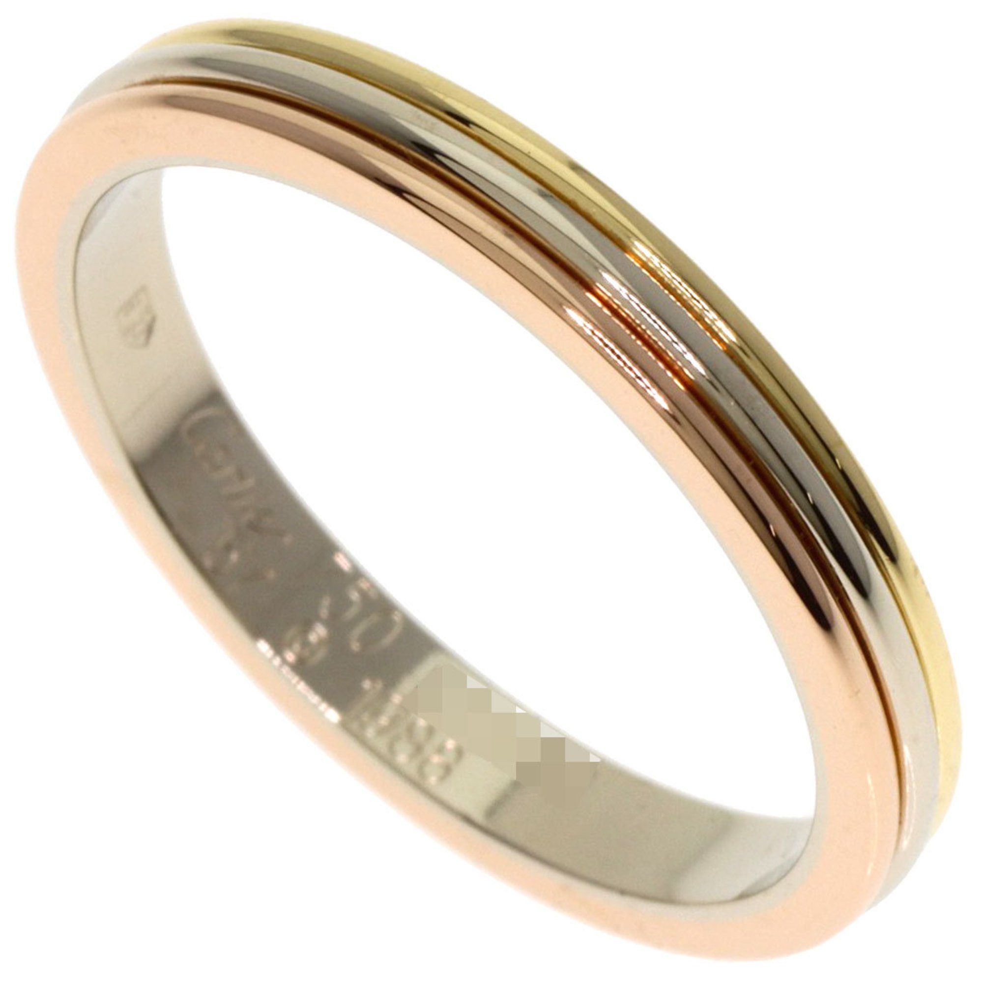 Cartier Three Color #57 Ring 18K Yellow Gold 18KWG 18KPG Women's CARTIER