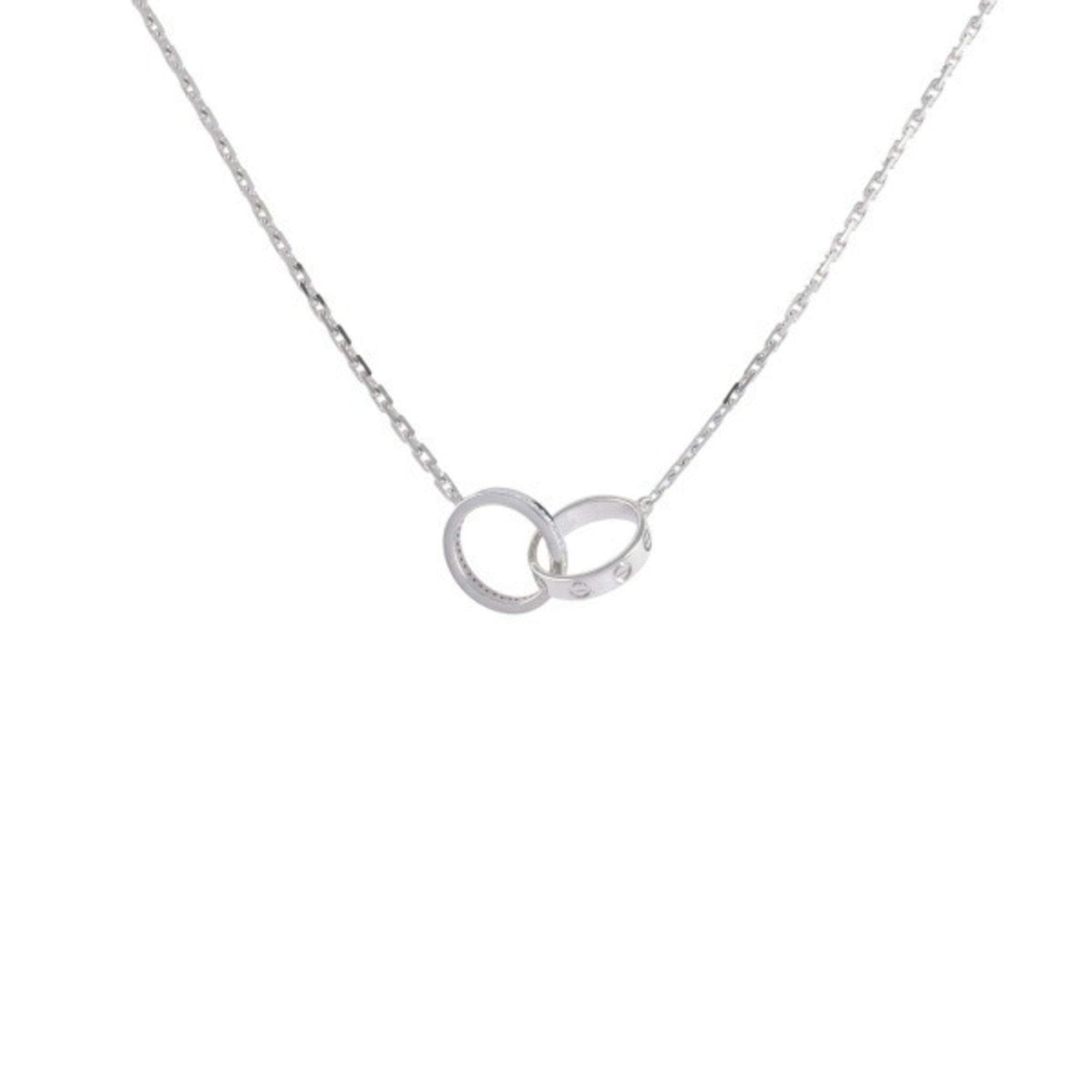 Cartier Love Semi-Pavé 18K White Gold Necklace