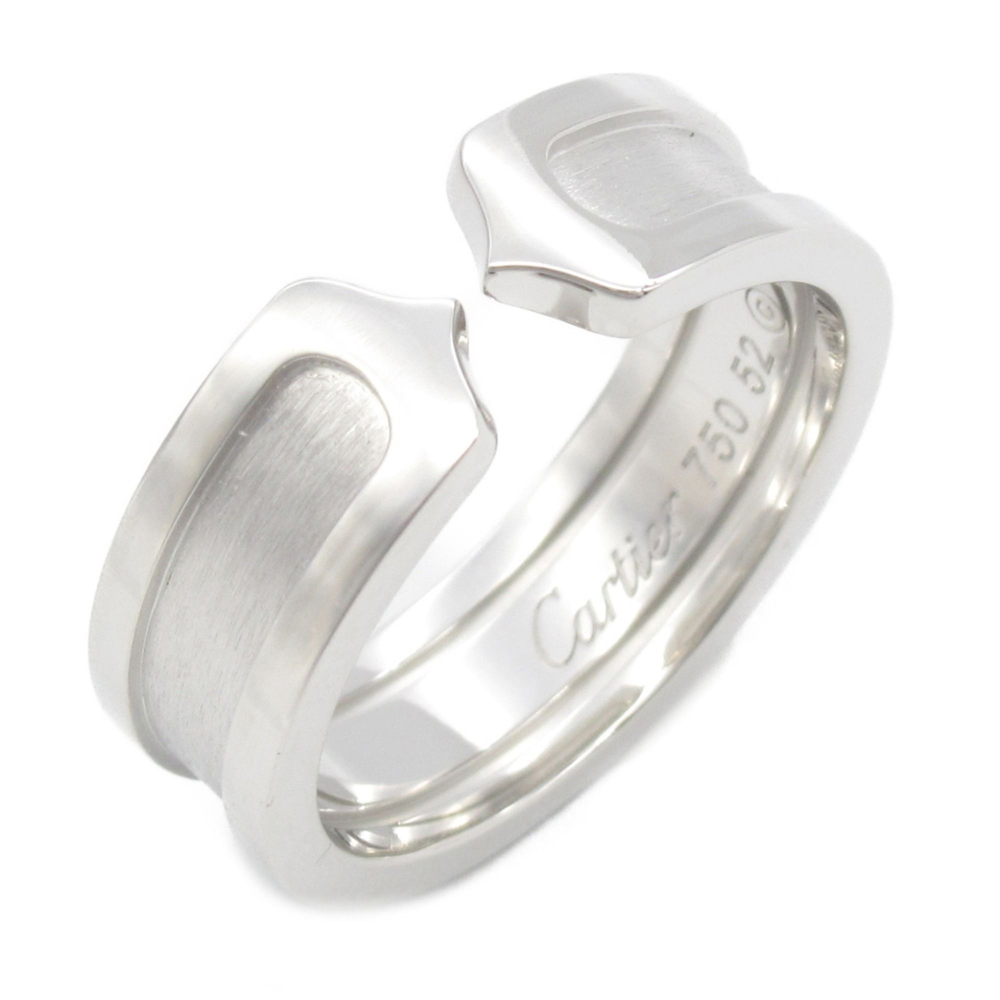 Cartier C2 Ring, 18K White Gold, Women's, Silver