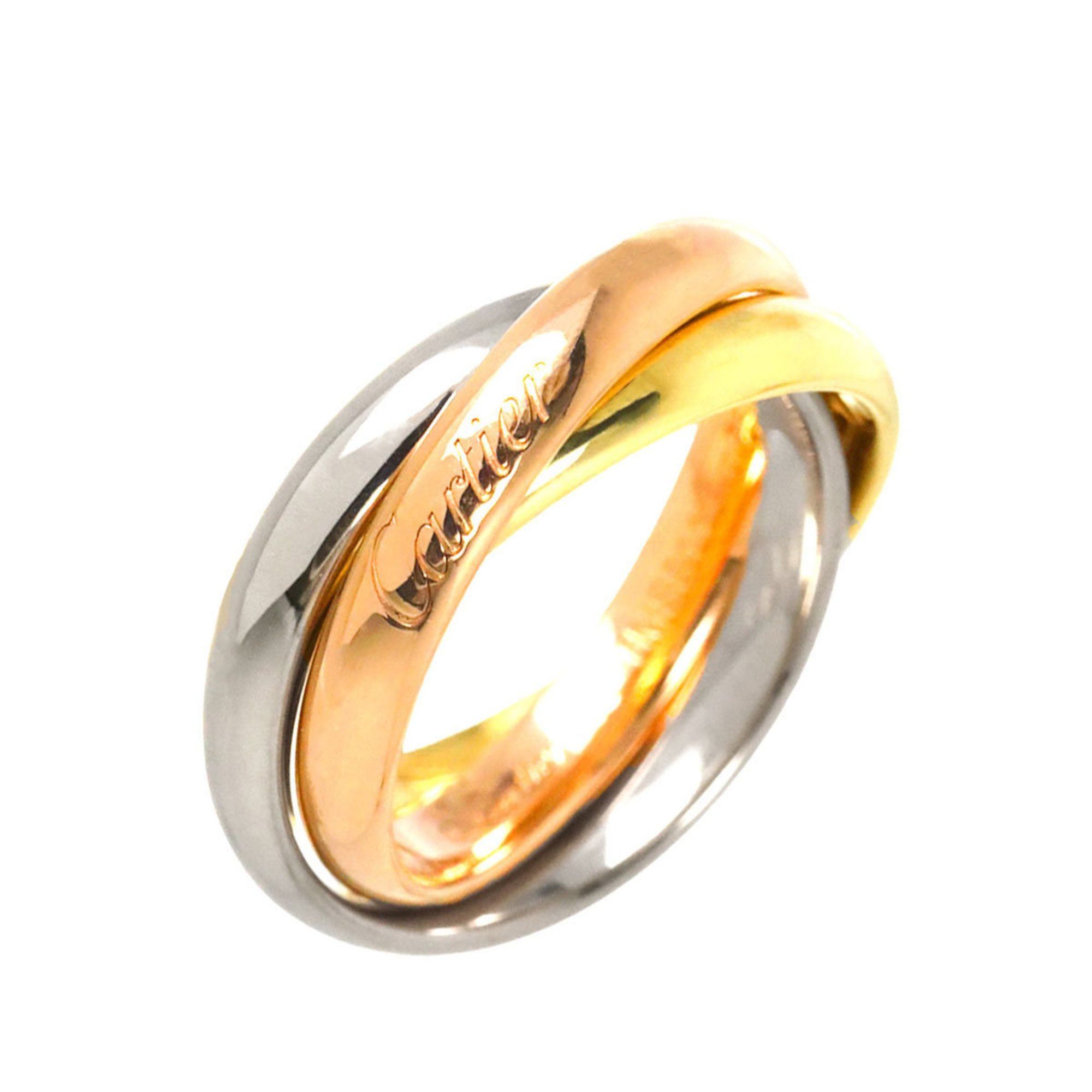 Cartier Trinity Medium MM #48 K18 YG WG PG 3-row Yellow White Pink Gold 750 Ring