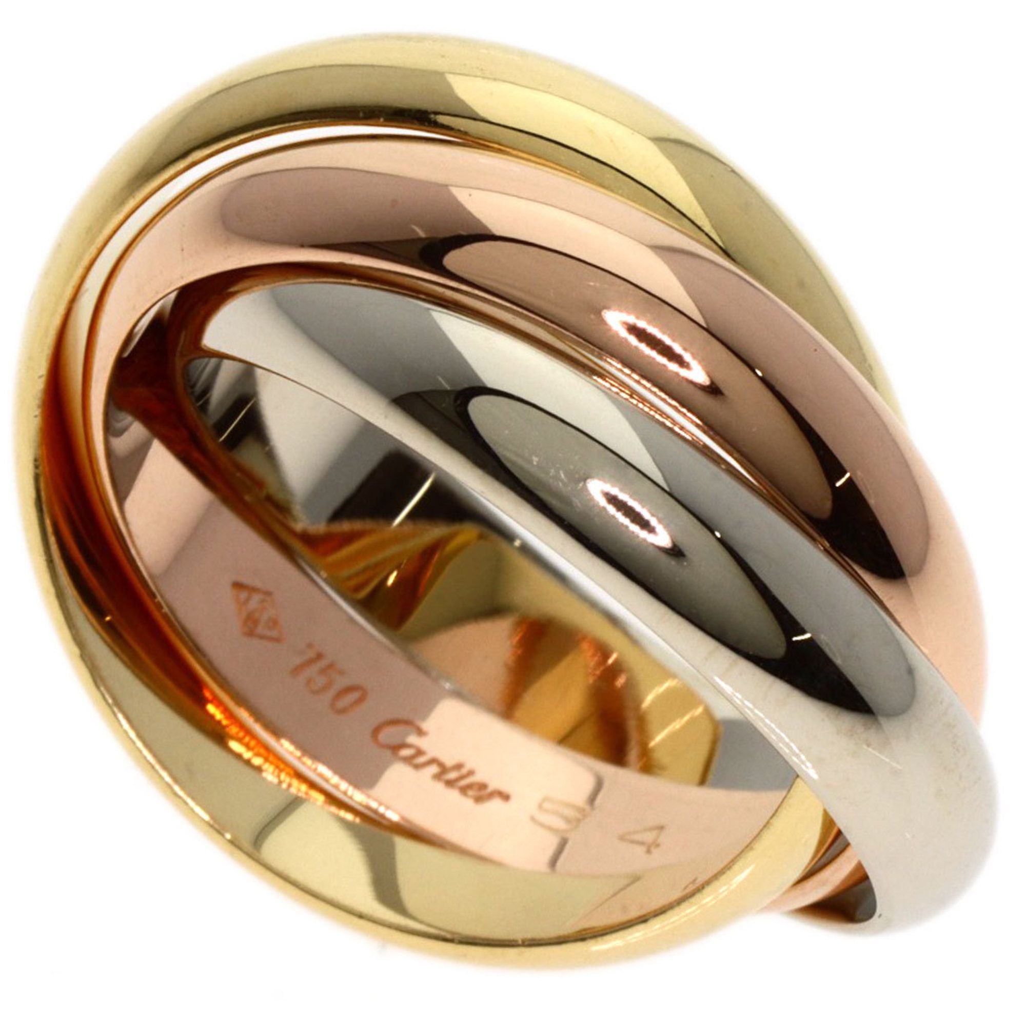 Cartier Trinity #54 Ring, K18 Yellow Gold, K18WG, K18PG, Women's, CARTIER
