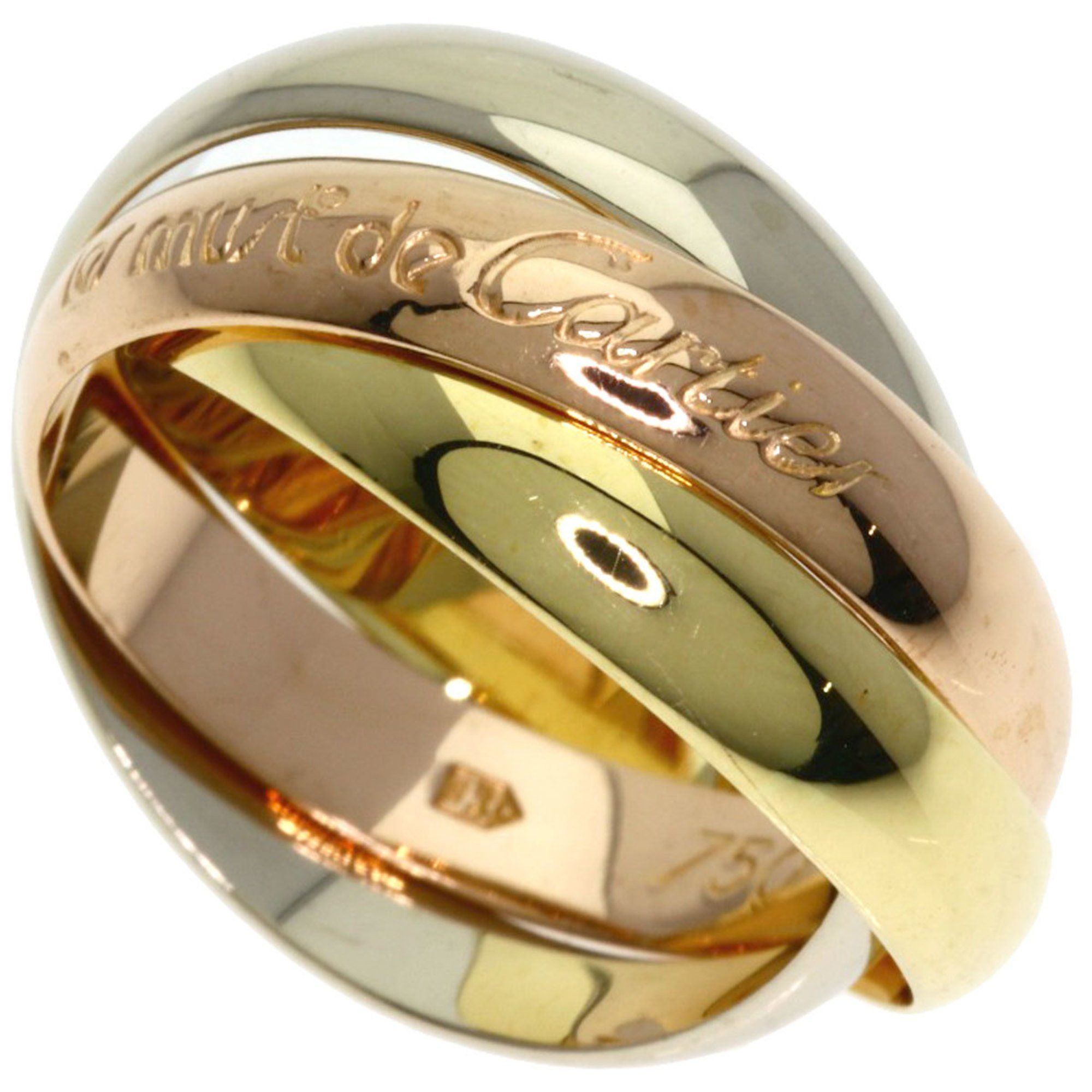 Cartier Trinity #47 Ring, K18 Yellow Gold, K18WG, K18PG, Women's, CARTIER