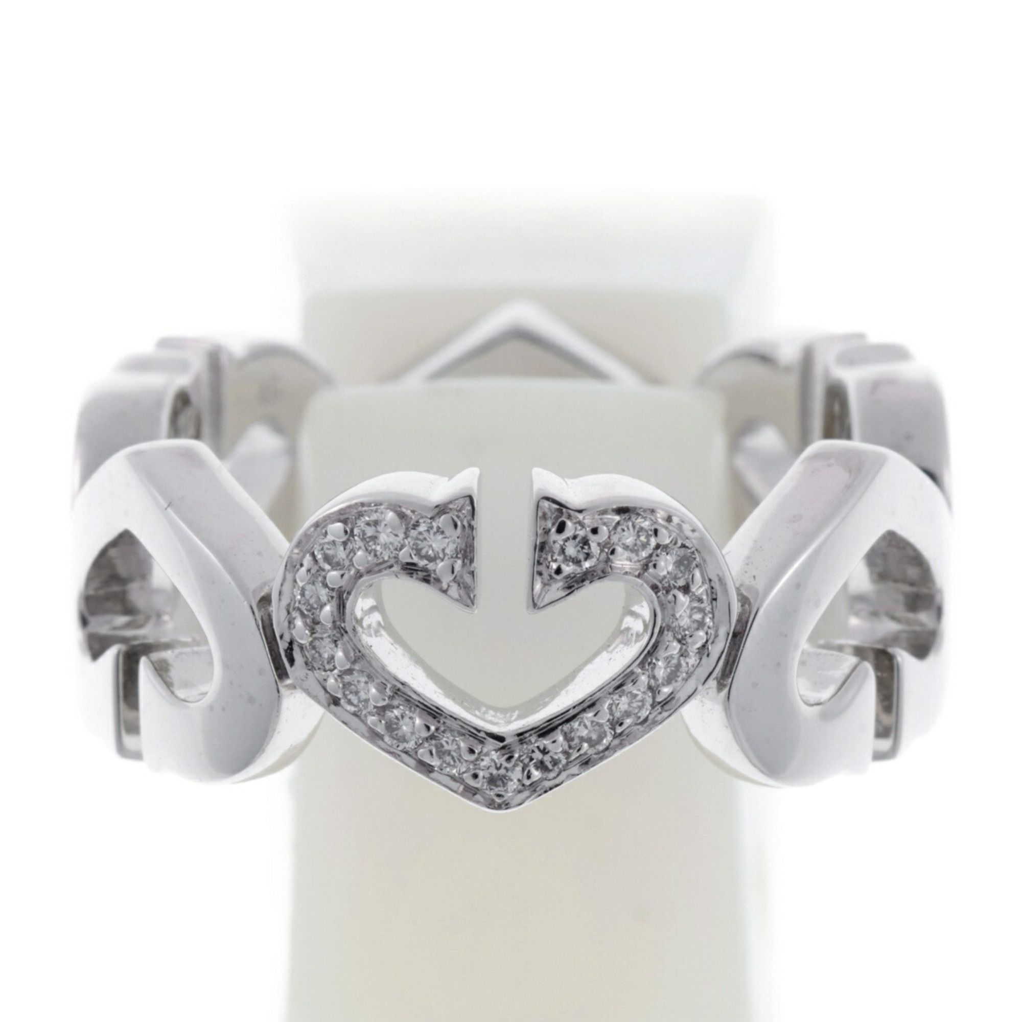 Cartier C Heart Ring K18WG Diamond 7.20g #06 (46) A-157589