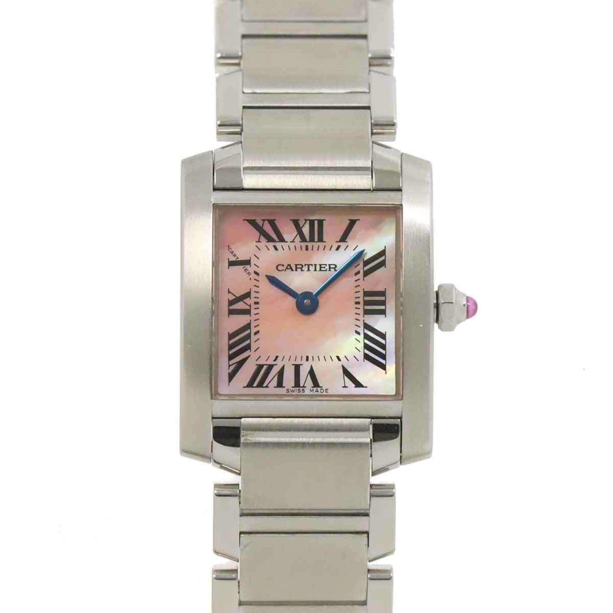 Cartier Tank Francaise SM W51028Q3 Ladies Watch Pink Shell Quartz