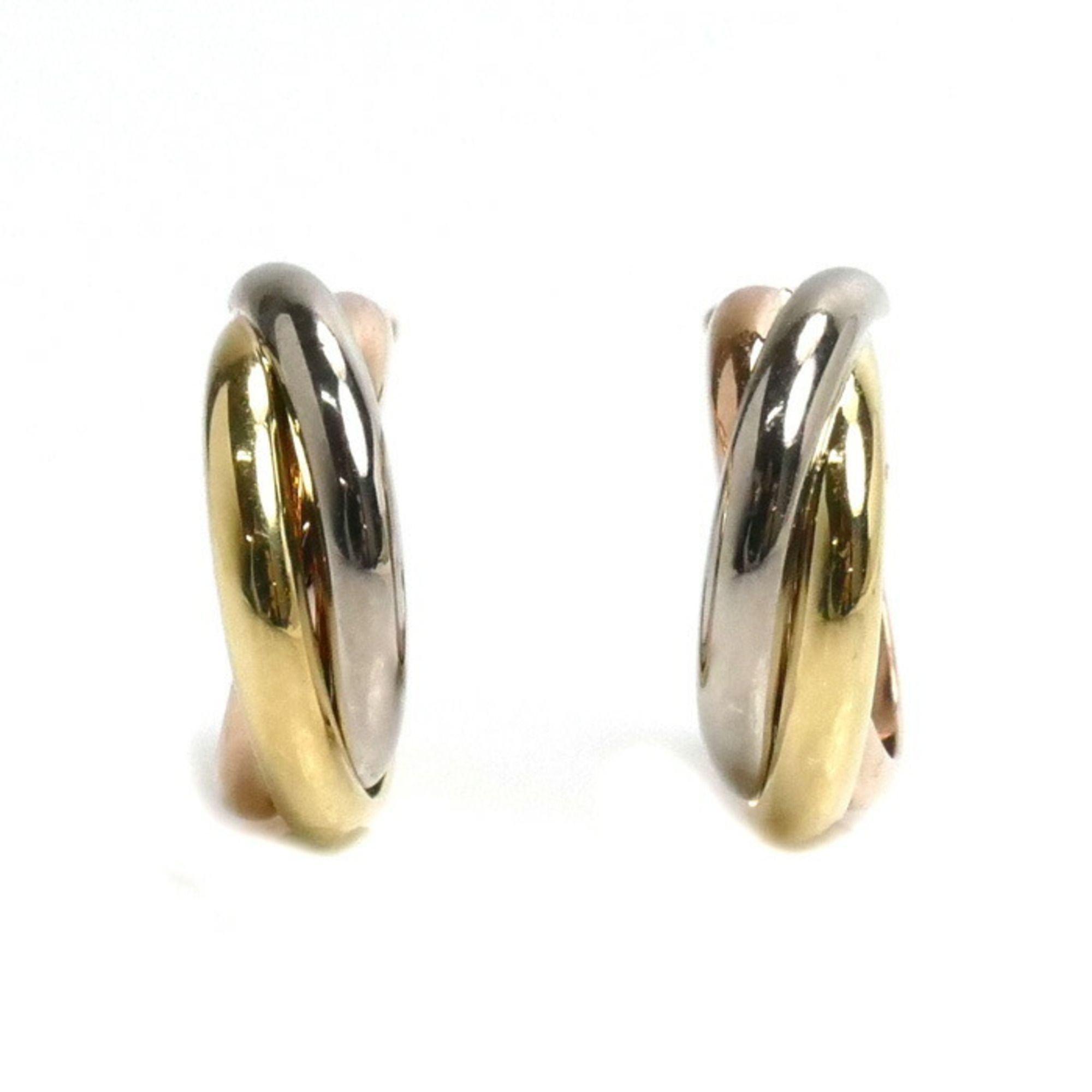CARTIER Cartier K18YG Yellow Gold K18WG White K18PG Trinity Mini Model Earrings B8301540 4.6g Unisex