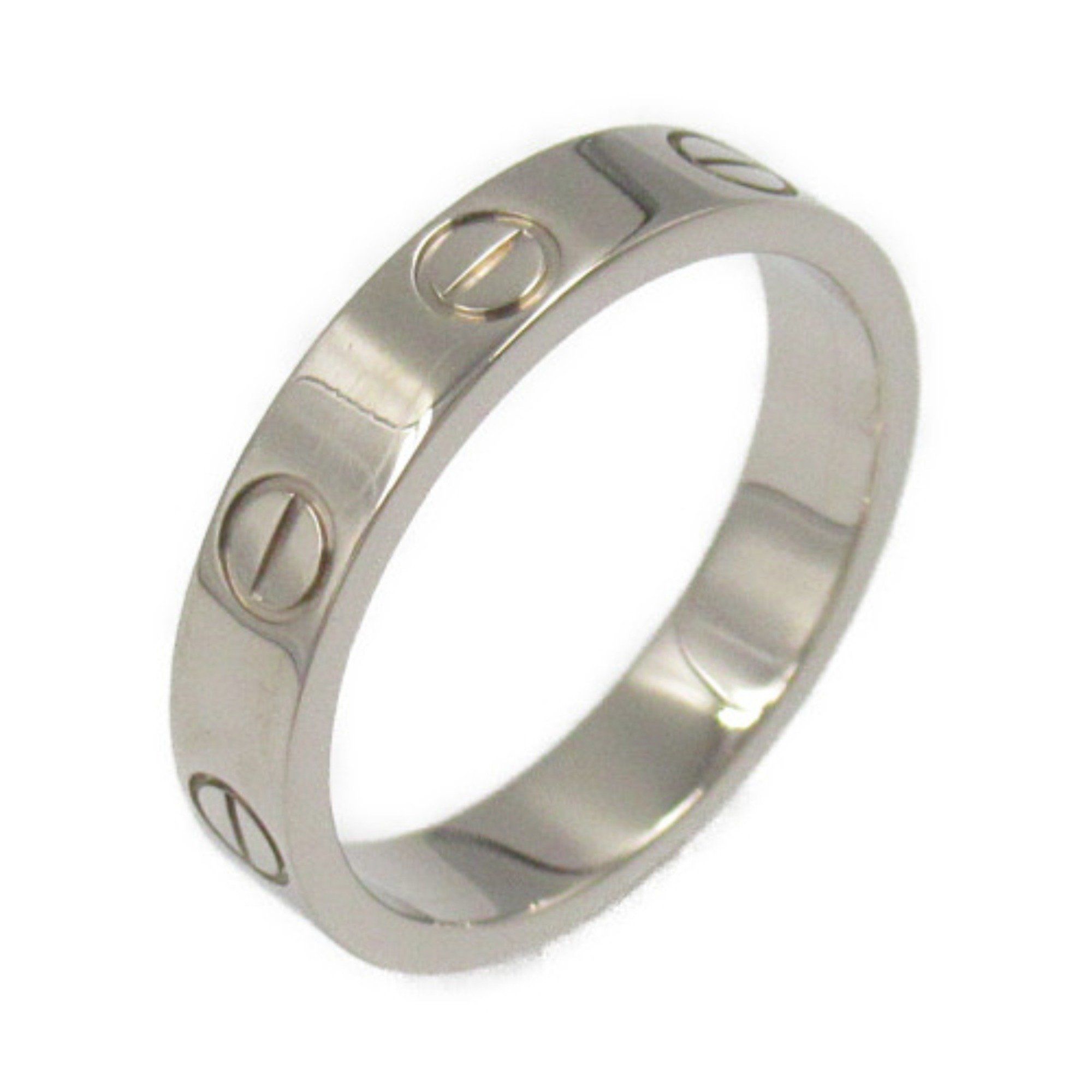 CARTIER Mini Love Ring, 18KWG (White Gold), Women's, Silver