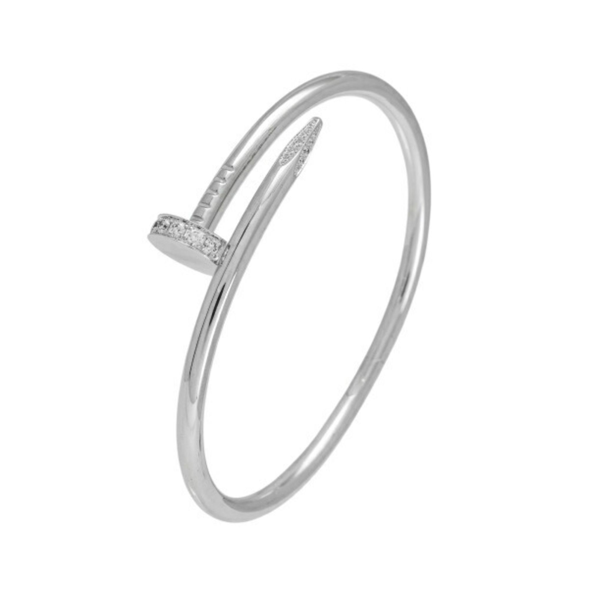 Cartier Juste un Clou Classic Model Diamond K18 White Gold Bangle