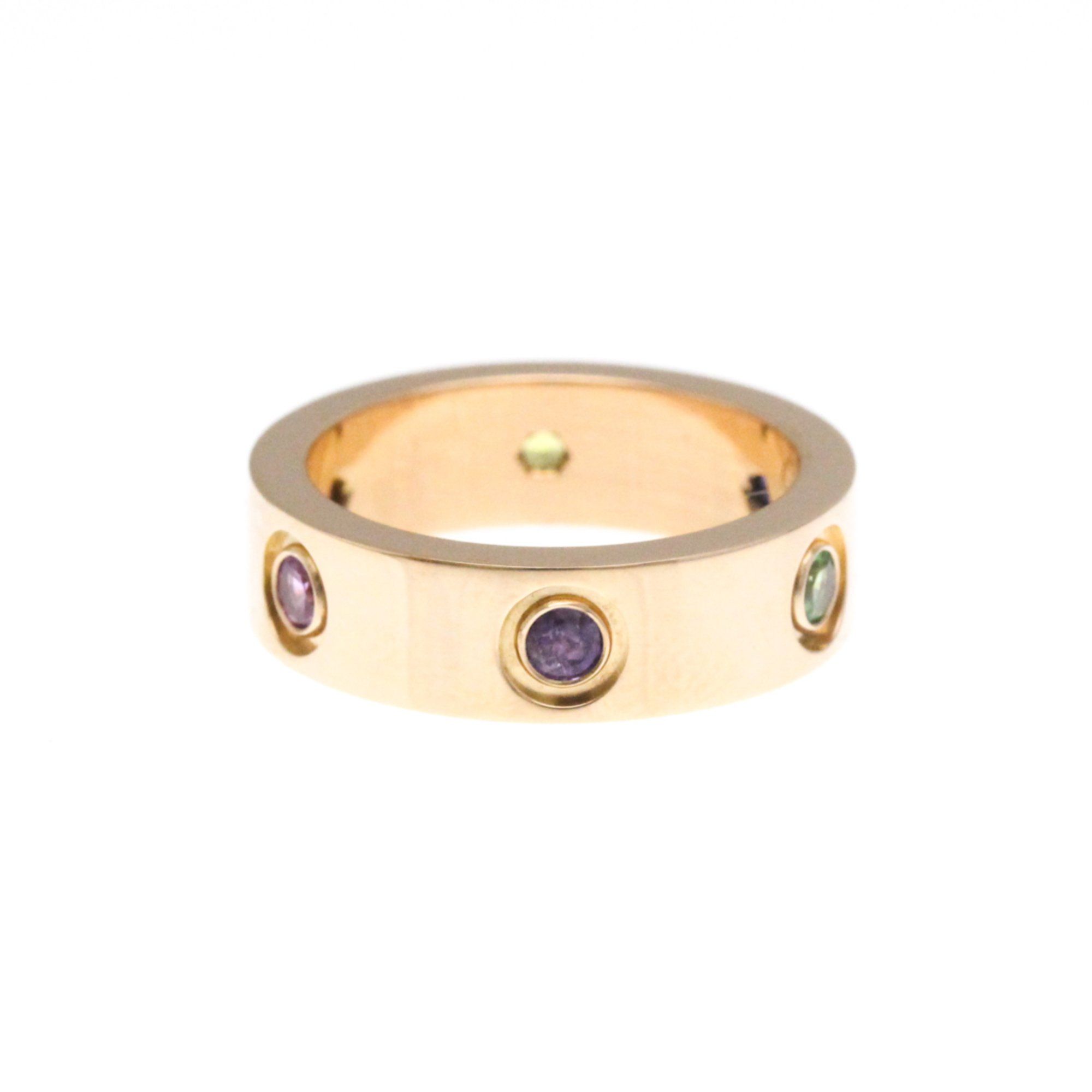 Cartier Love Ring Multicolor Stone Pink Gold (18K) Fashion Diamond,Amethyst,Garnet,Sapphire Band Rin