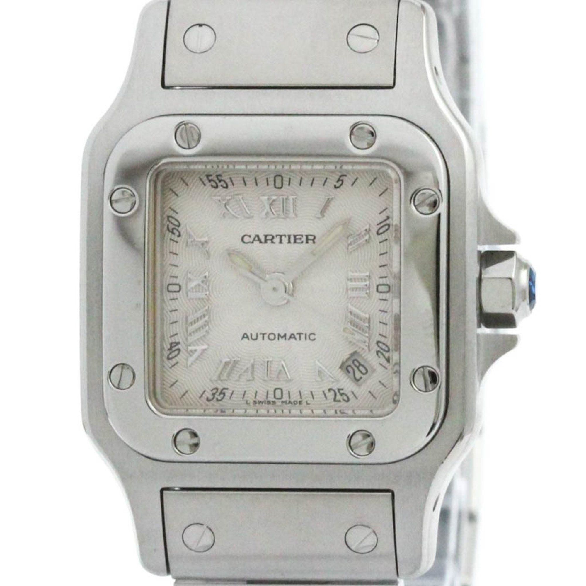 Polished CARTIER Santos Galbee Steel Automatic Ladies Watch W20044D6