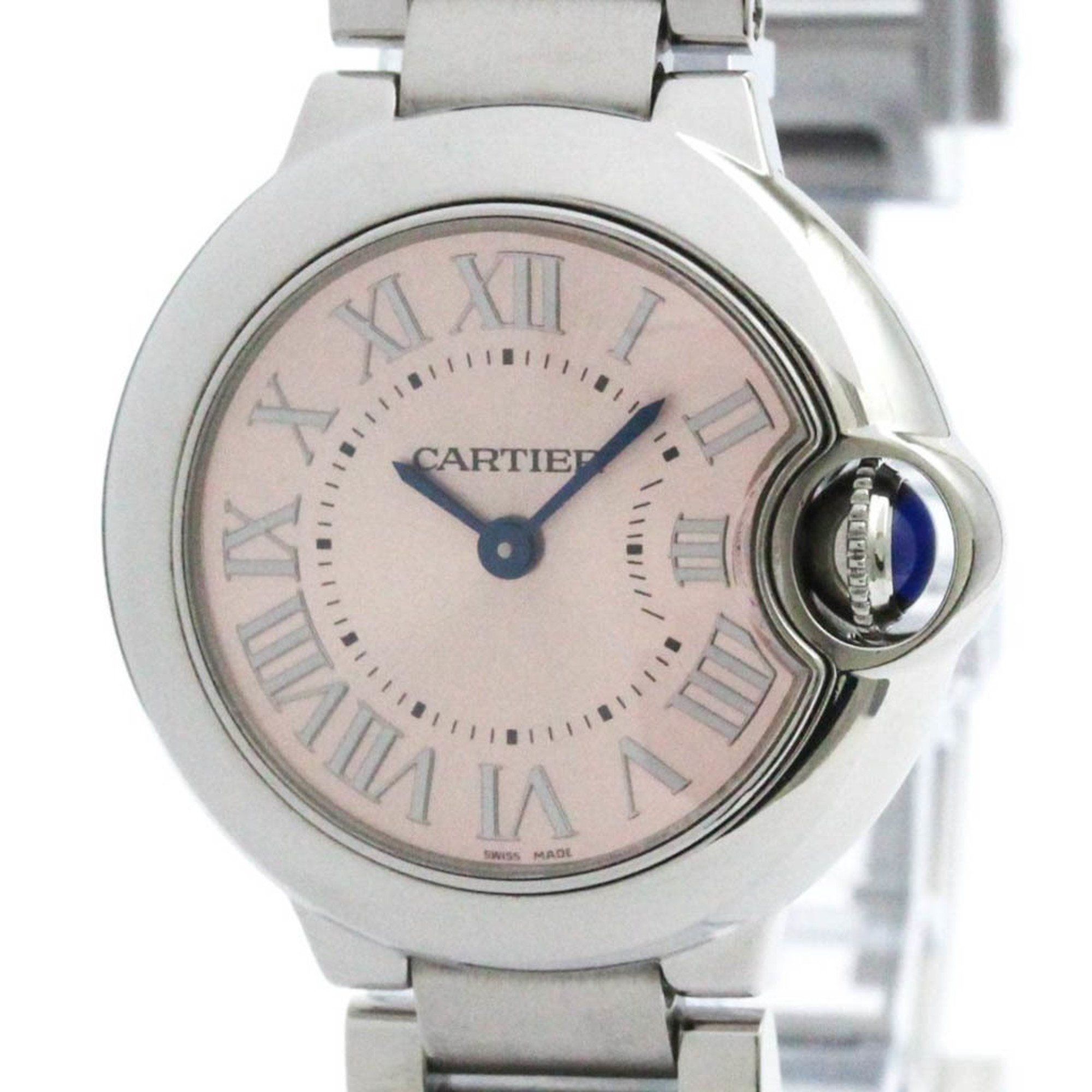 Polished CARTIER Ballon Bleu SM Steel Quartz Ladies Watch W6920038
