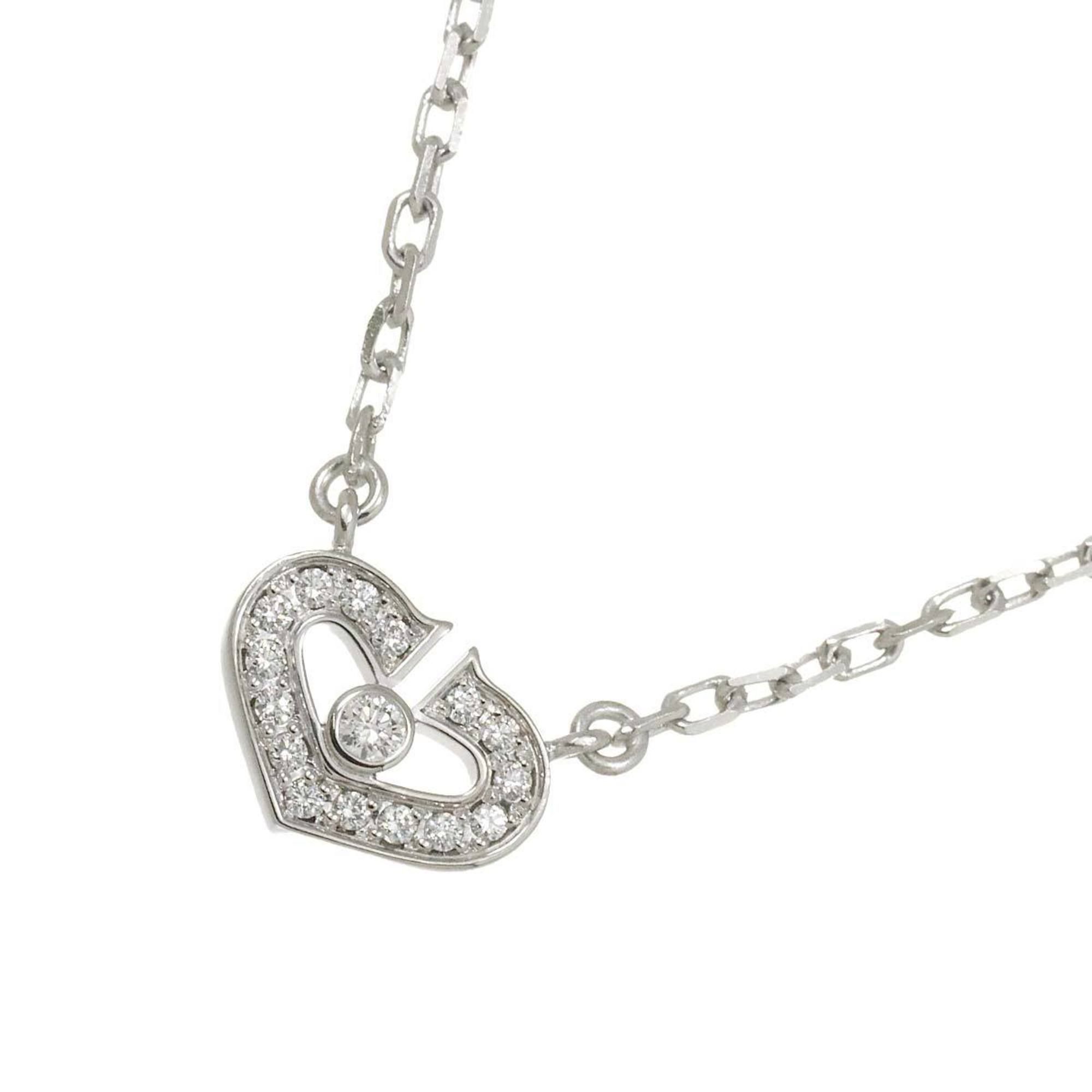 Cartier C Heart Necklace 39cm K18 WG White Gold 750