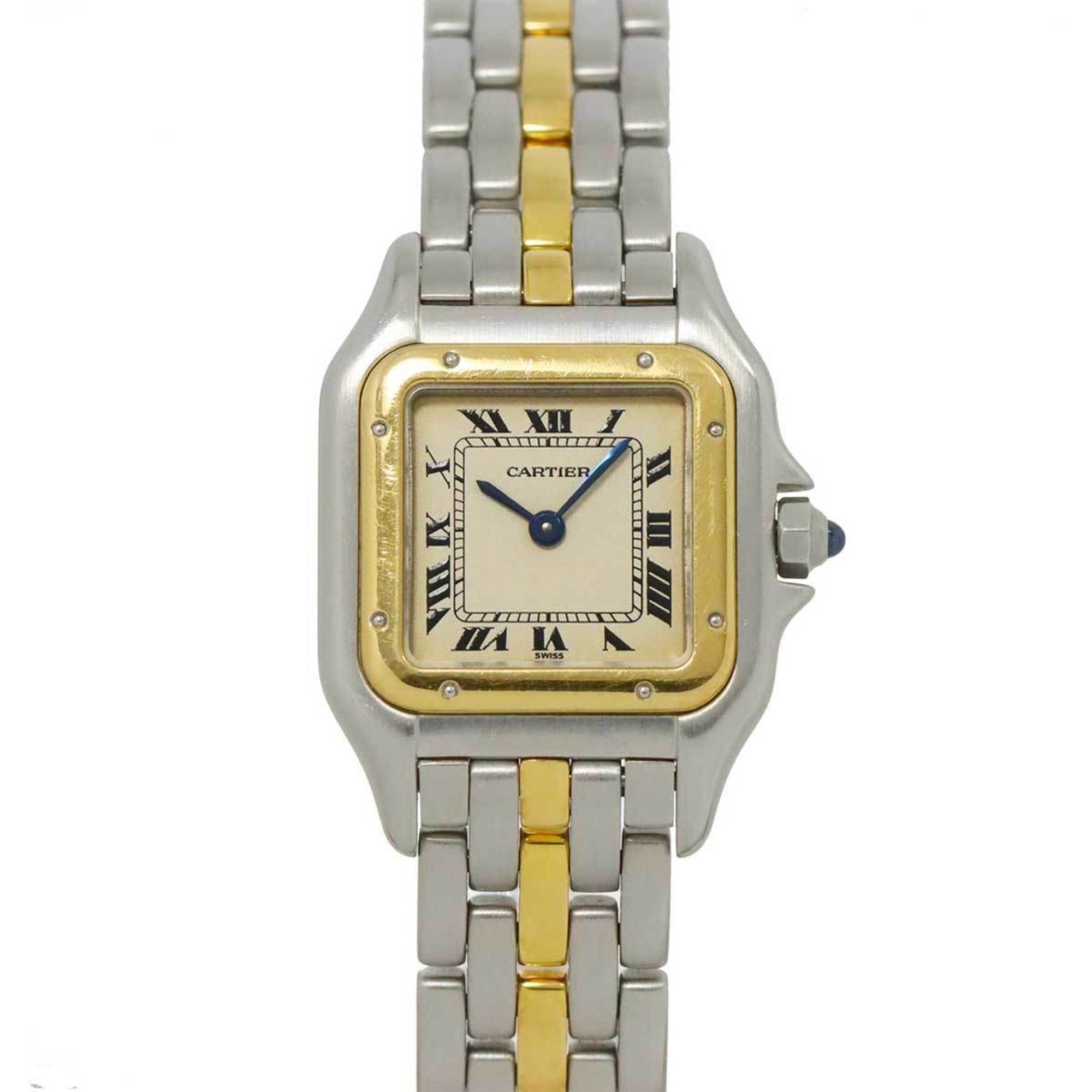Cartier Panthere 1 Row SM Combi Ladies Watch Ivory K18YG Yellow Gold Quartz