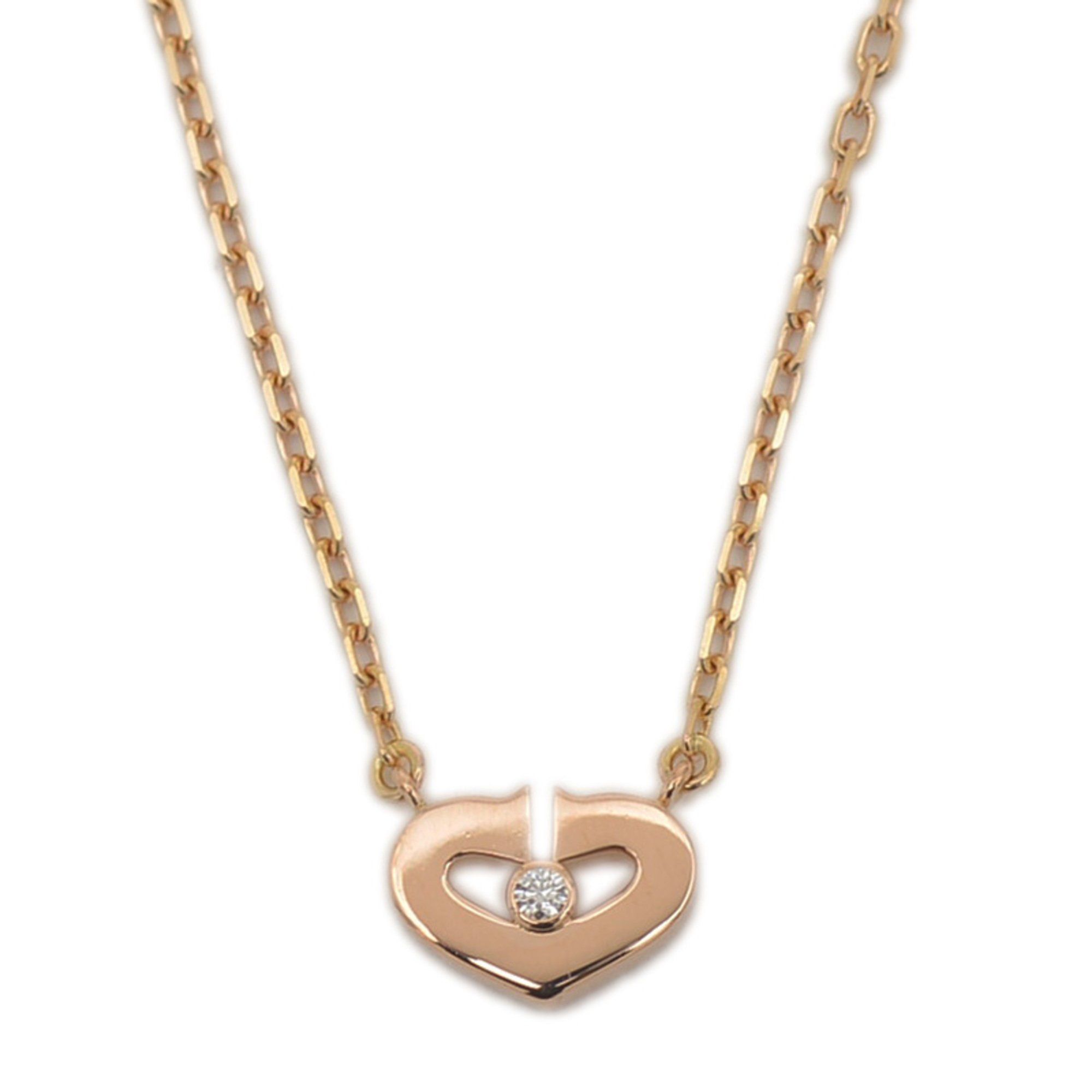 Cartier C Heart Necklace K18PG Diamond B3040400