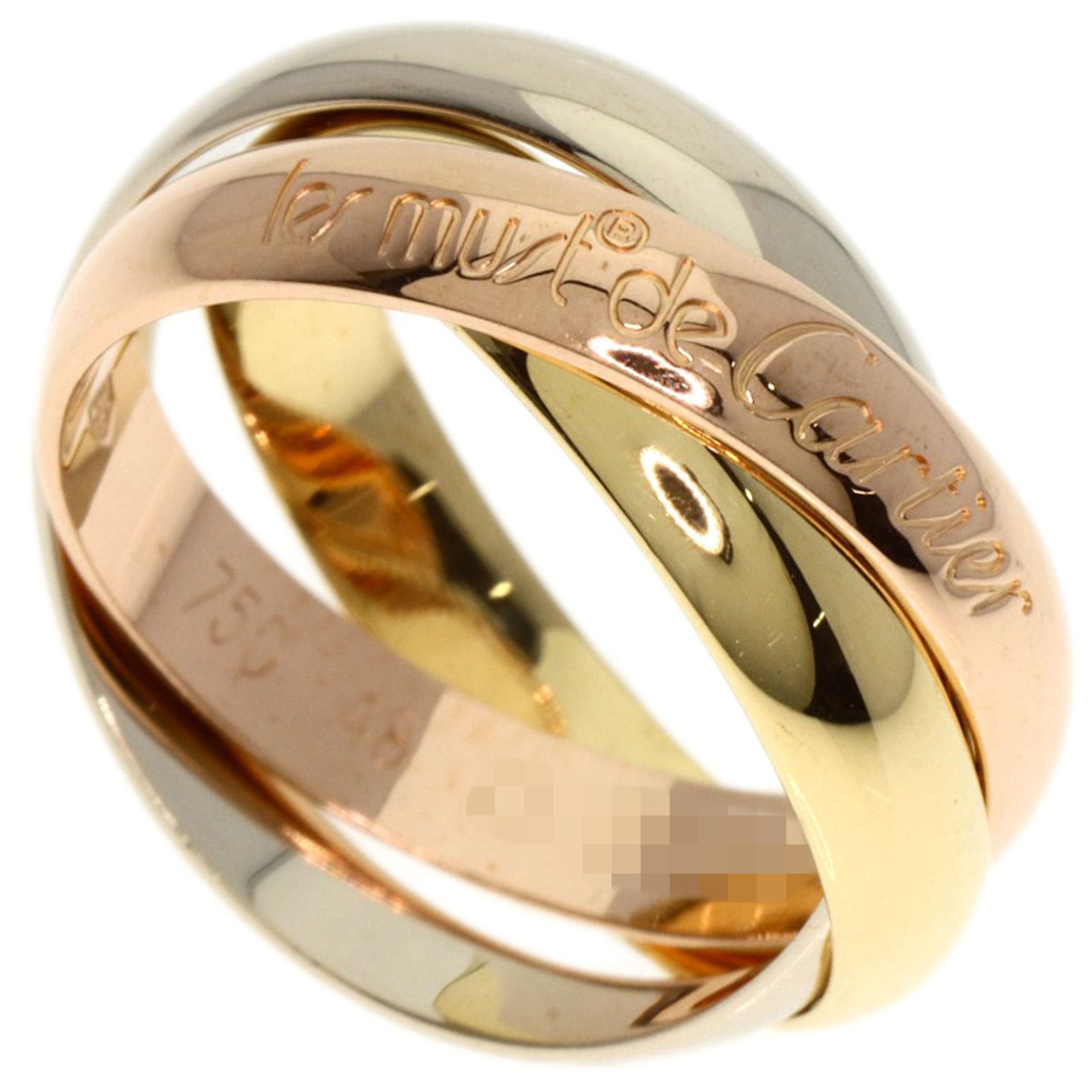 Cartier Trinity #48 Ring 18K Yellow Gold K18PG K18WG Women's CARTIER