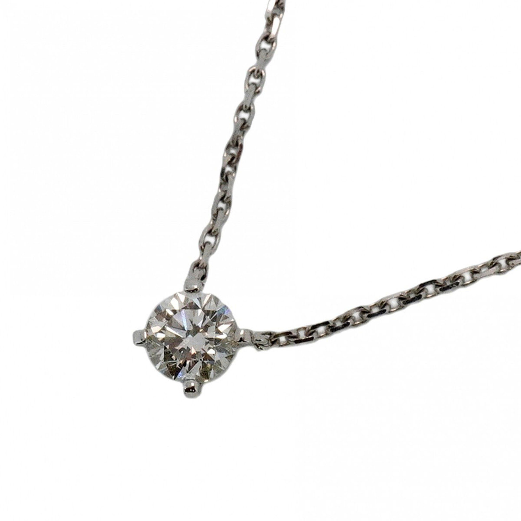 Cartier Necklace Solitaire 1PD 18KWG White Gold Diamond Ladies