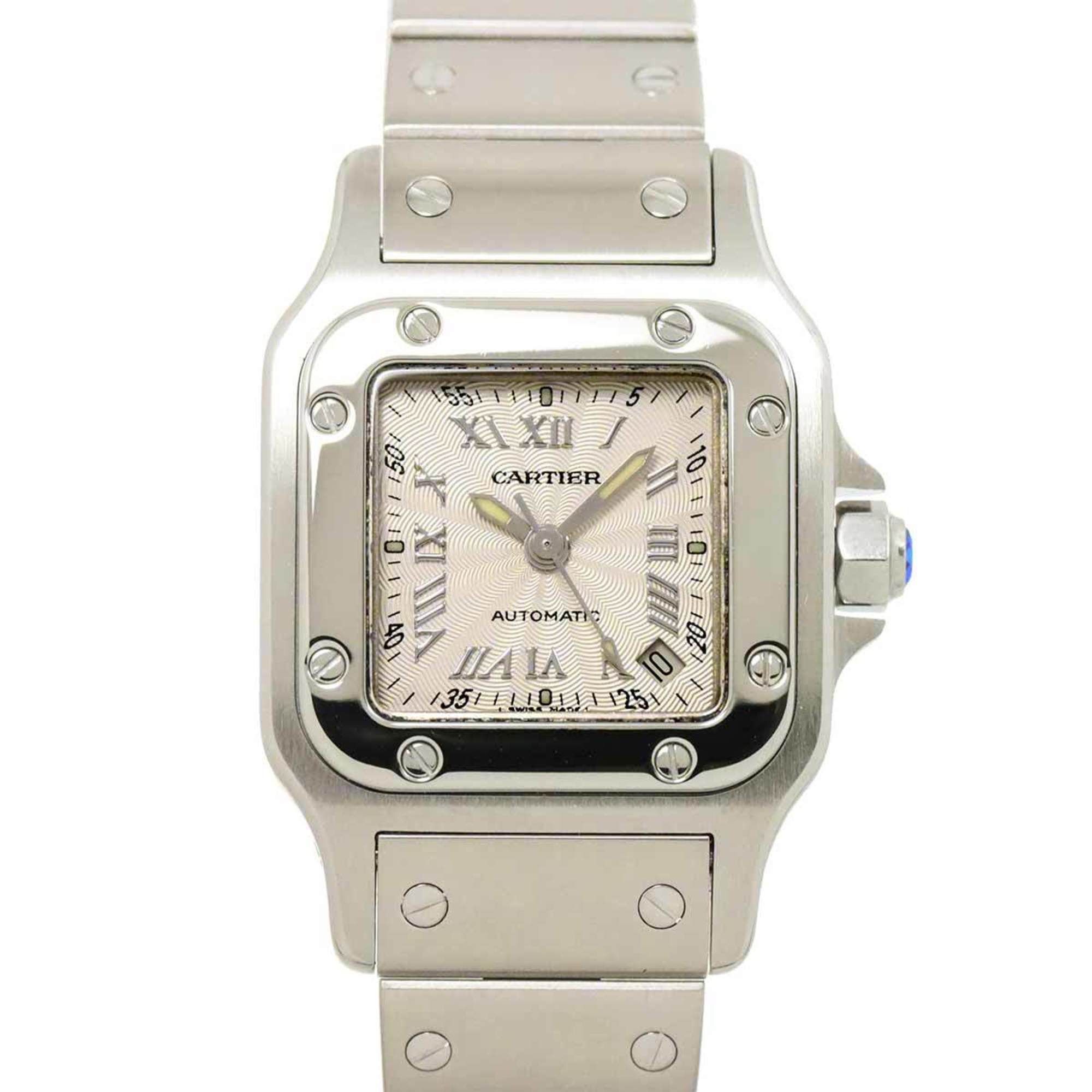 Cartier Santos Galbe SM W20044D6 Ladies Watch Date Silver Automatic