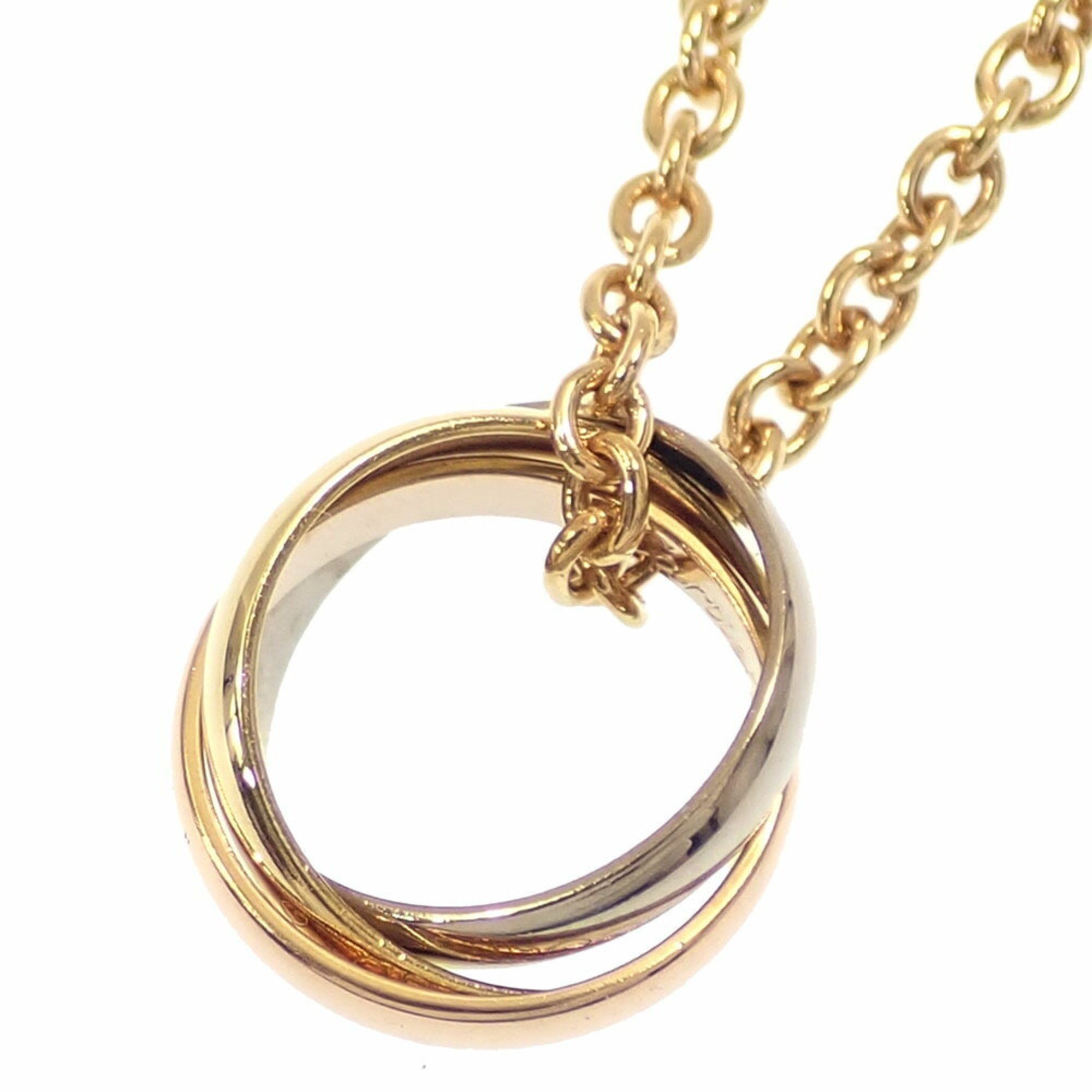 Cartier Trinity Necklace for Women, 18KYG/PG/WG, 8.7g, 18K 750, Three-Color Gold, 3-Row