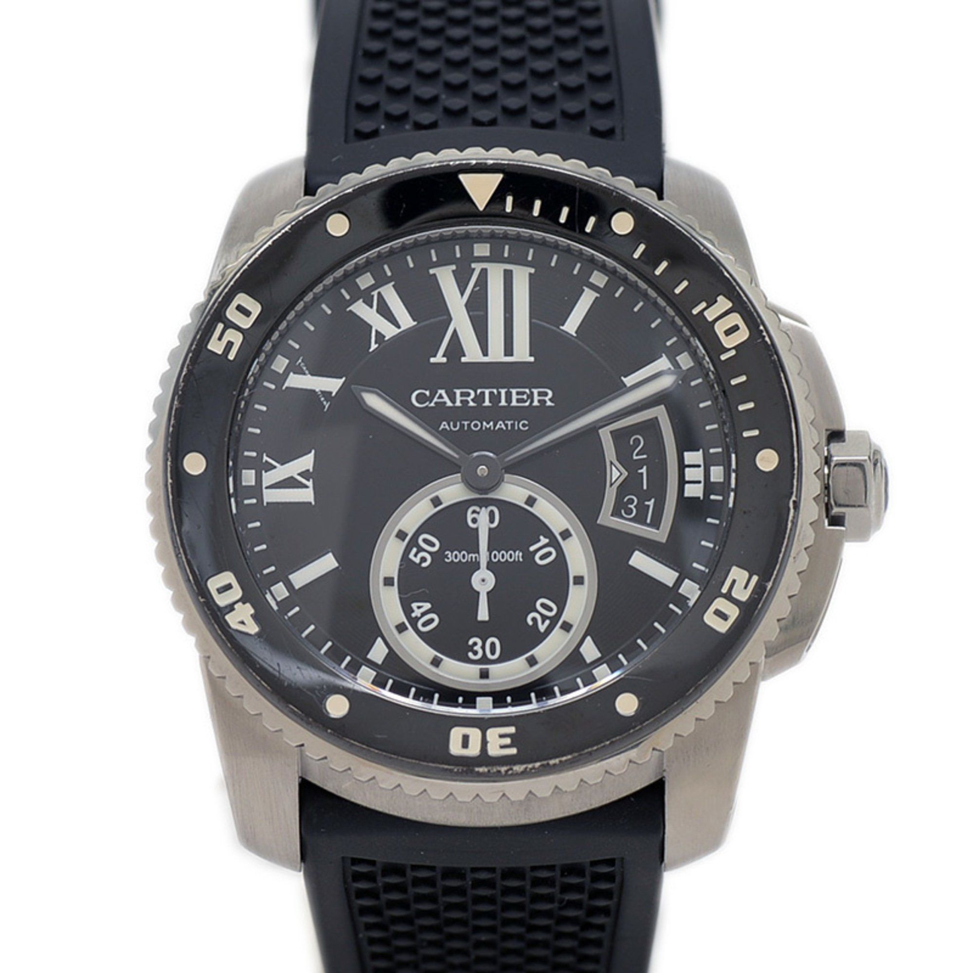 Cartier Calibre de Diver Small Black Dial Automatic W7100056 Men's